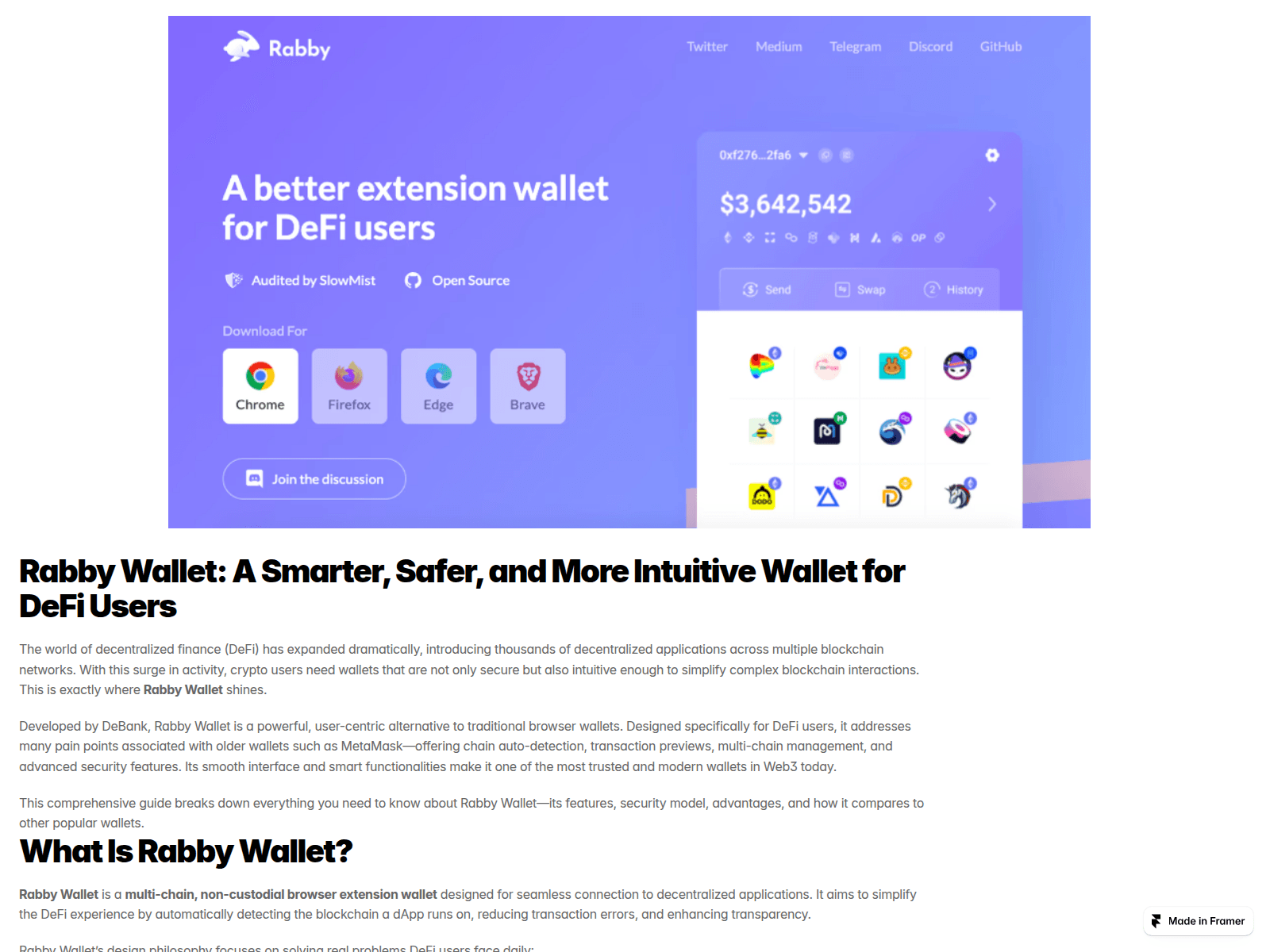 Screenshot of rabbywallet-x-sso--connect.framer.media