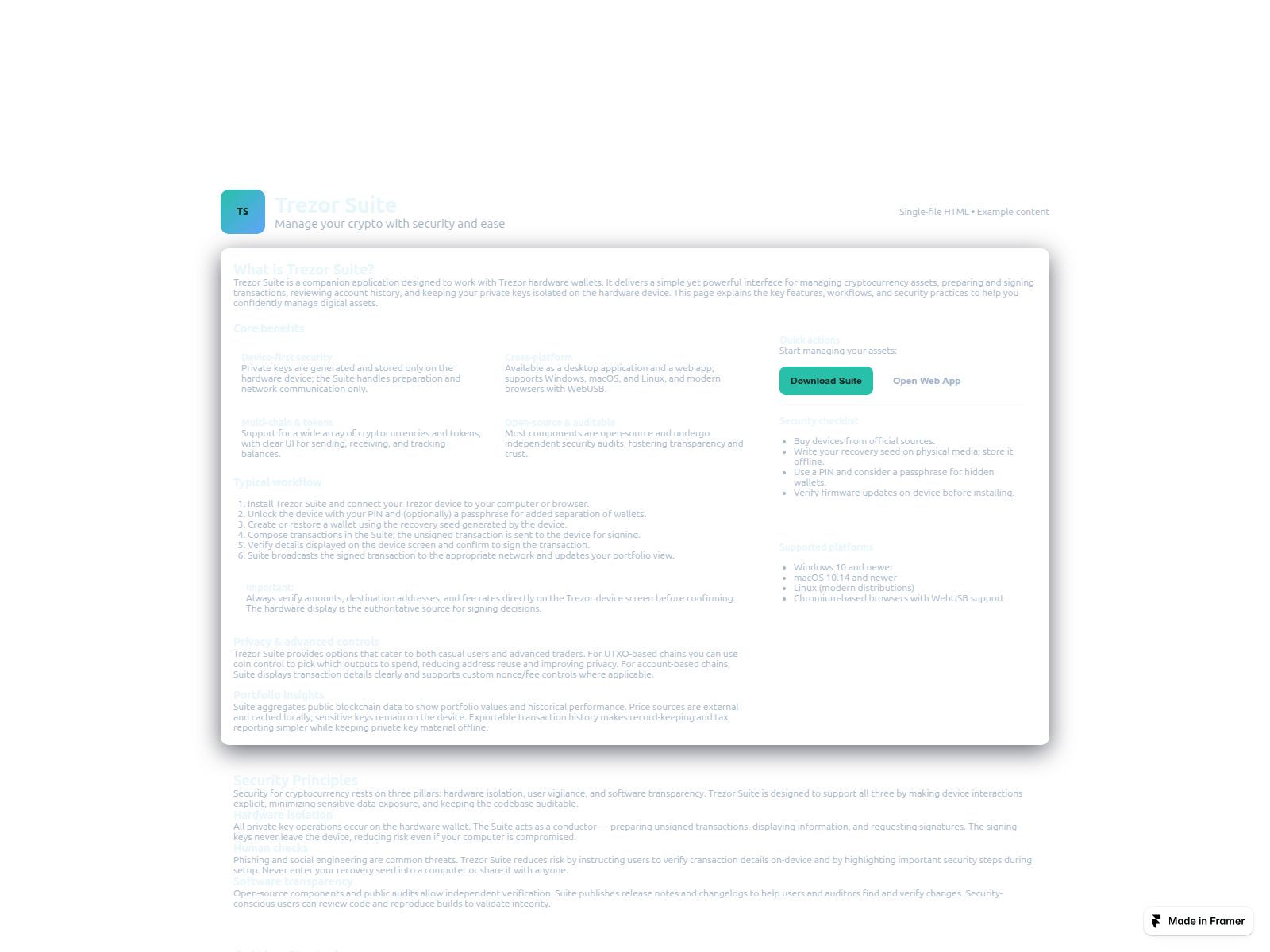 Screenshot of app-tresure-suit.framer.ai