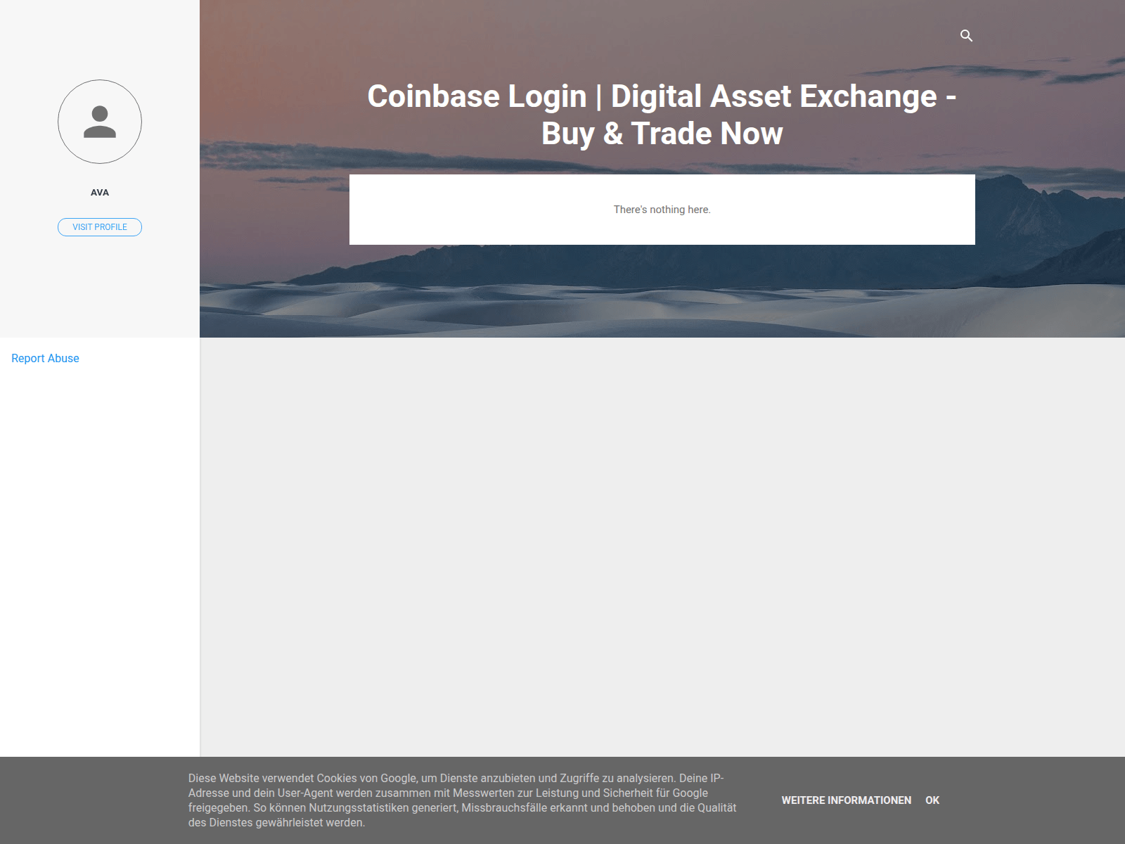 Screenshot of coinbaselogine.blogspot.co.za