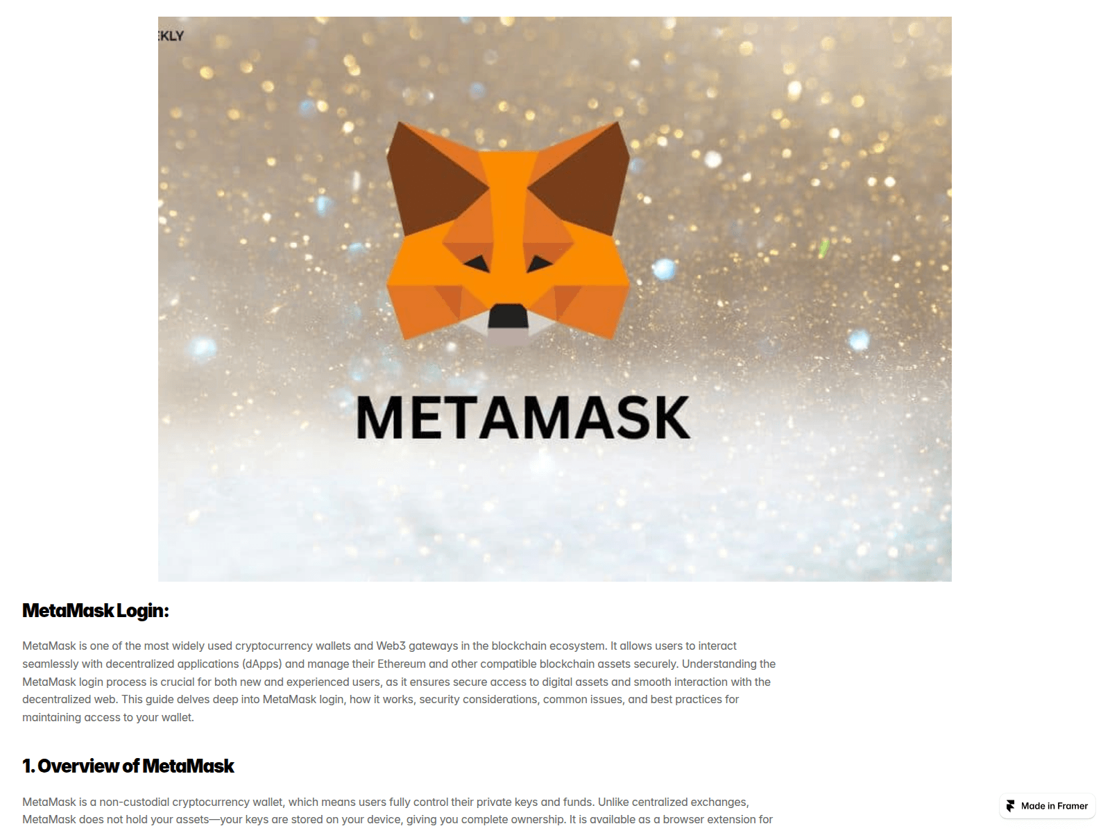 Screenshot of seacure-mettamask--logn.framer.media