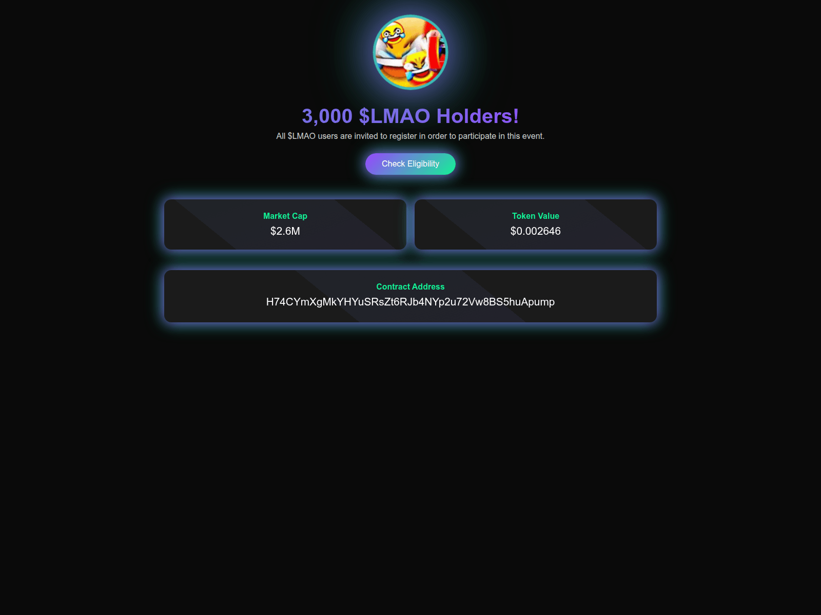 Screenshot of lmao-on-sol.com
