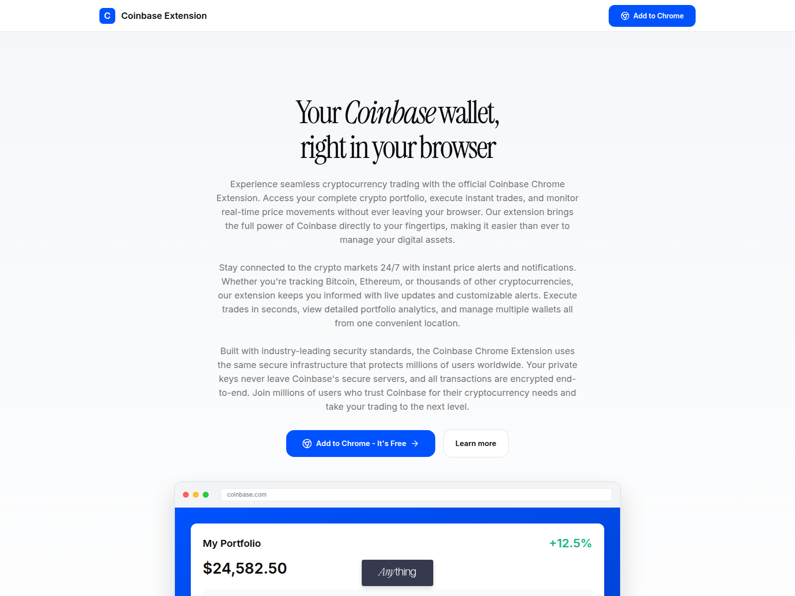 Screenshot of chrome-coinbase-extensionn.created.app