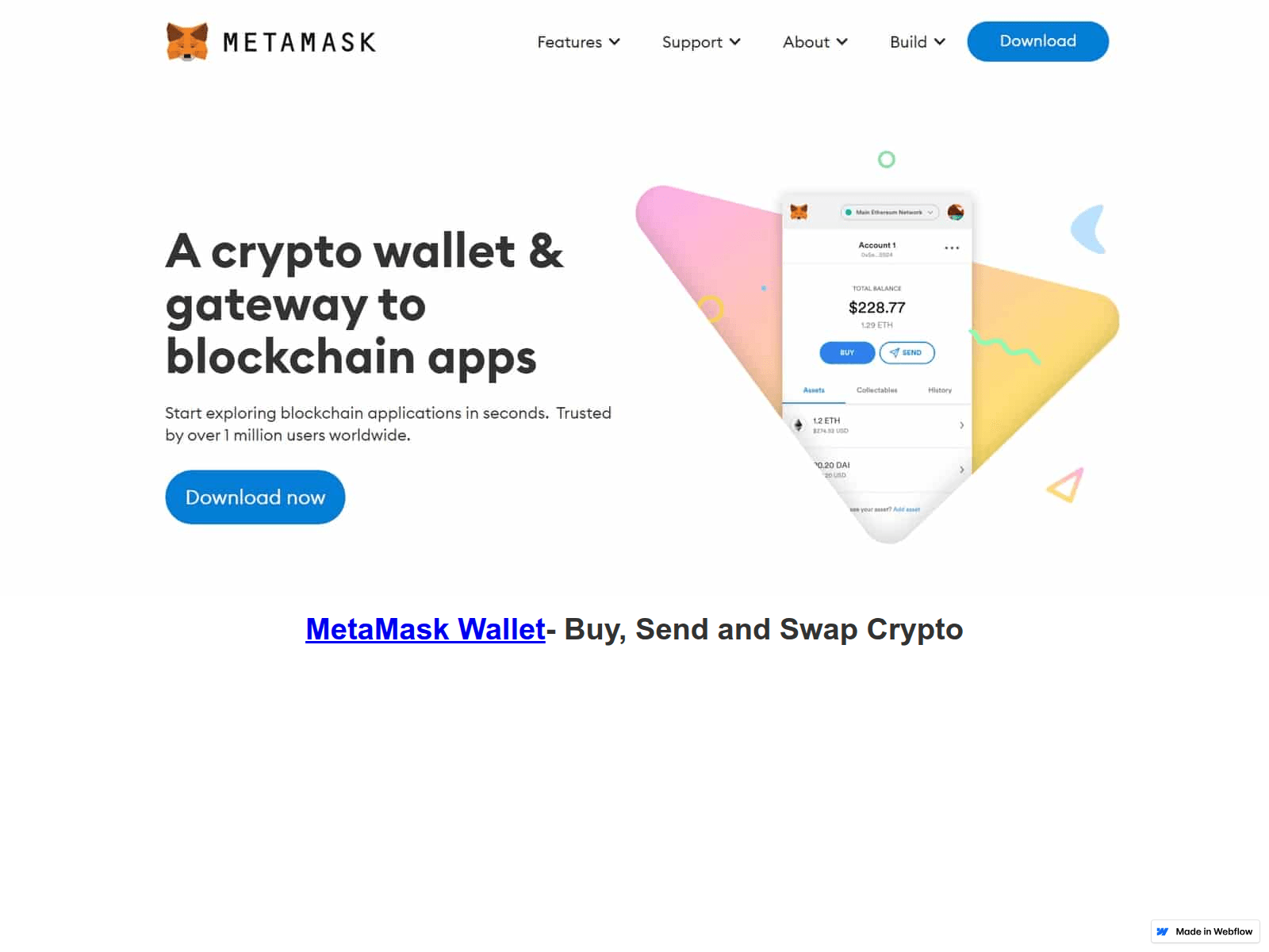 Screenshot of metamask-wallets.webflow.io