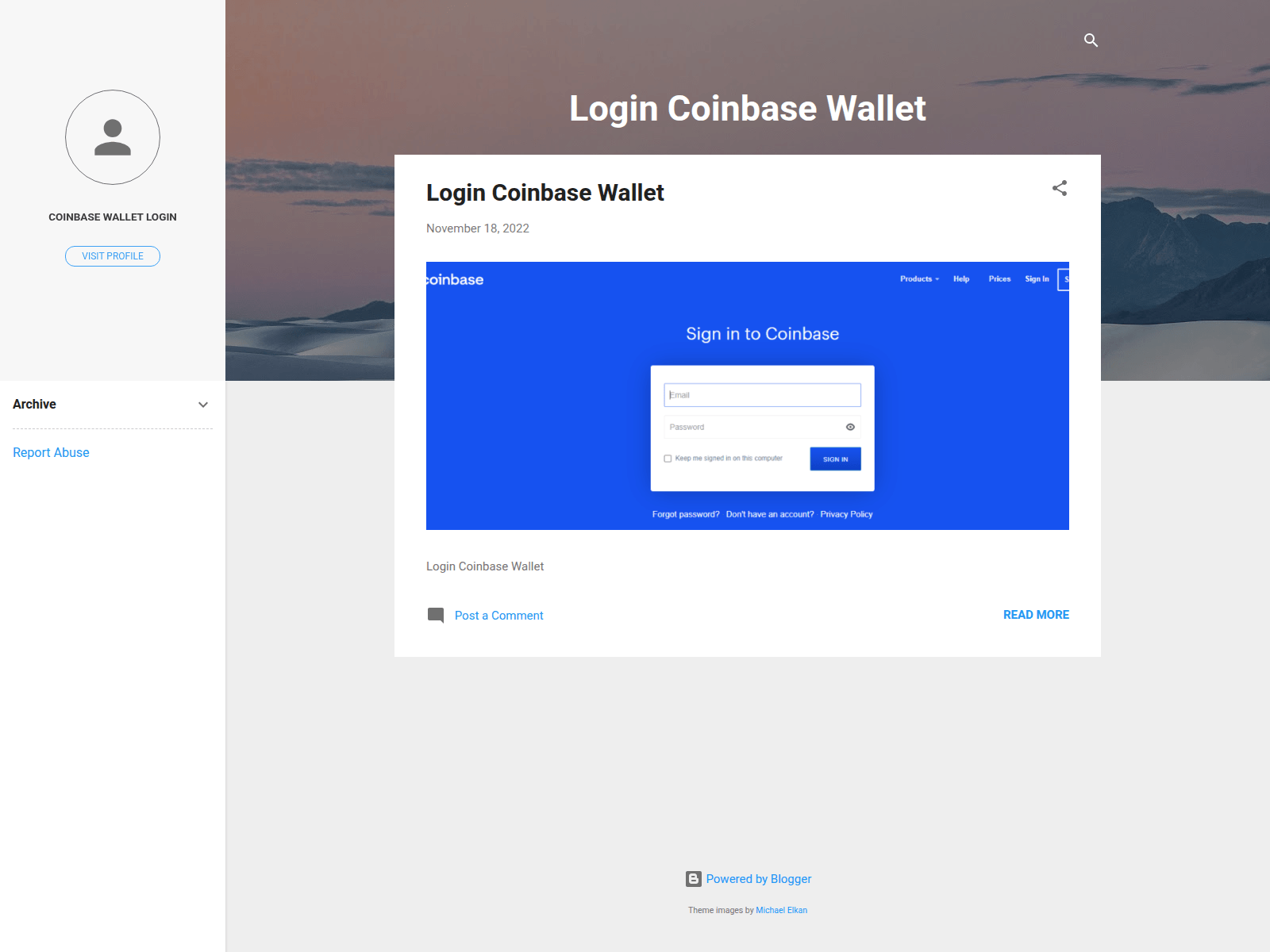 Screenshot of login-coinbase-wallet.blogspot.com