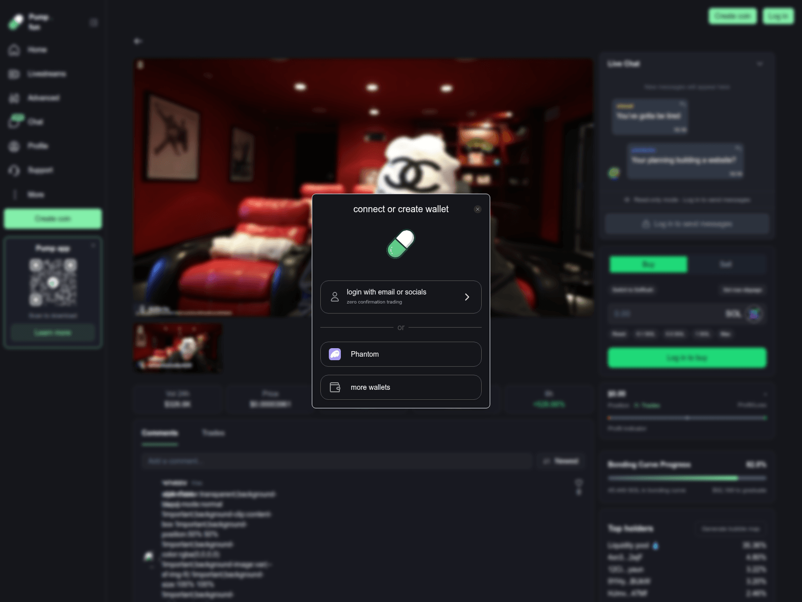 Screenshot of pump.fun-livestream.live