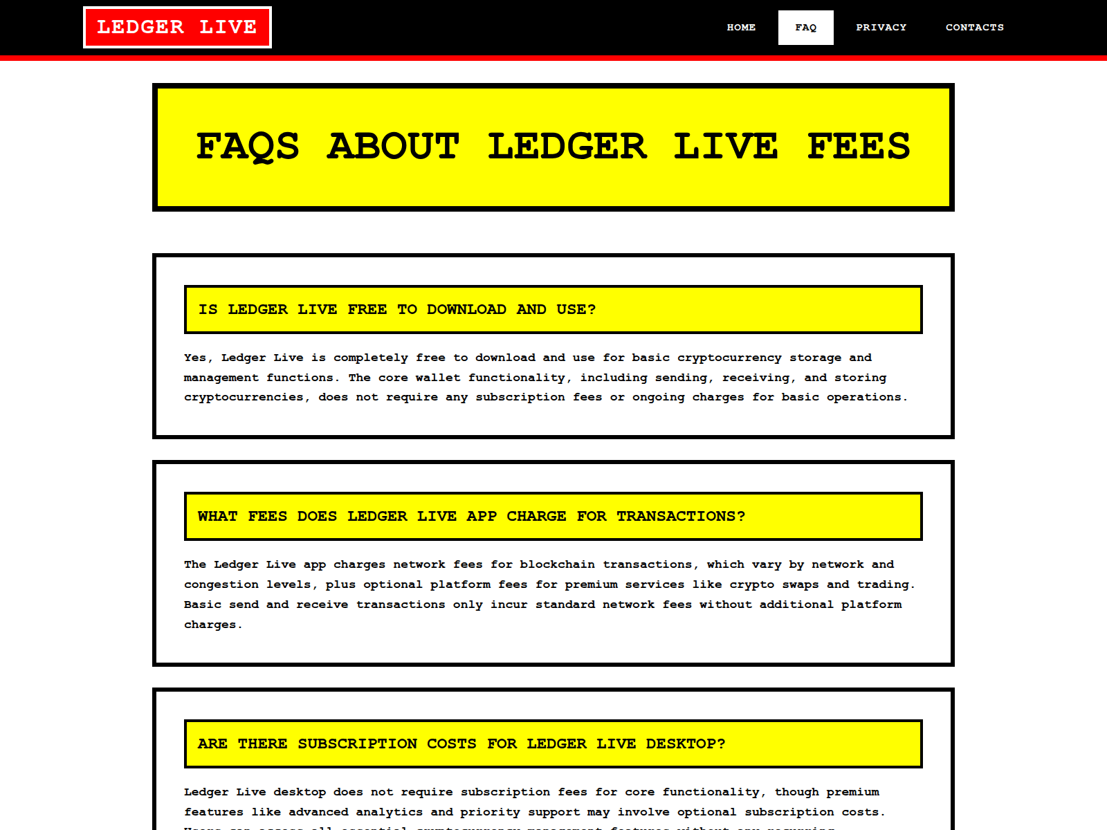 Screenshot of www.ledgerslive.org