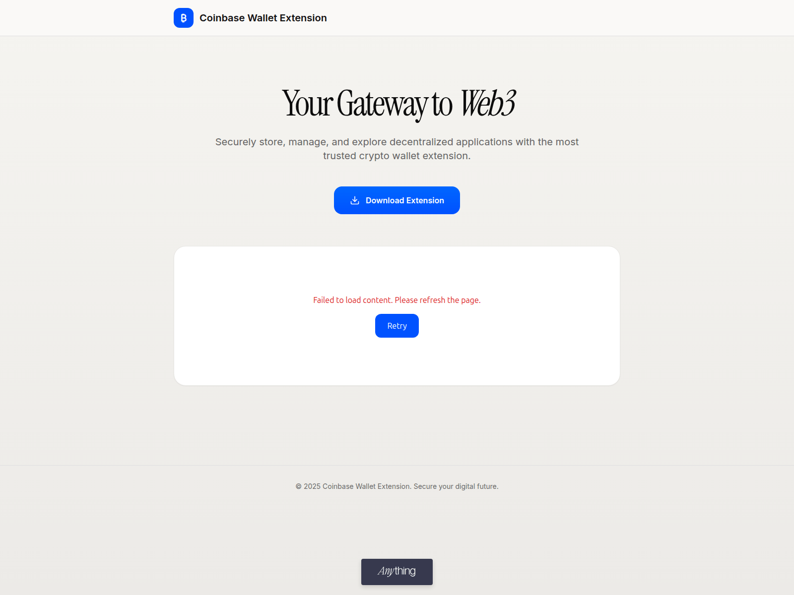 Screenshot of coinbase-extenton.created.app