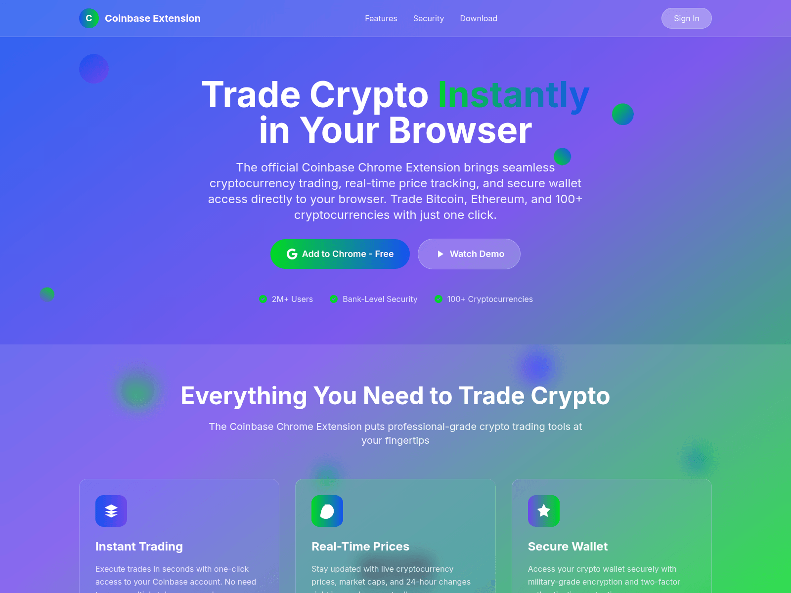 Screenshot of coinbase-chrome.created.app