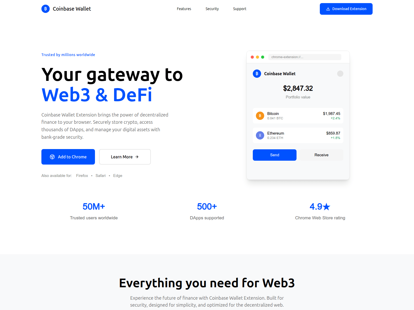 Screenshot of wllt-extnsion-coinbase-es.created.app