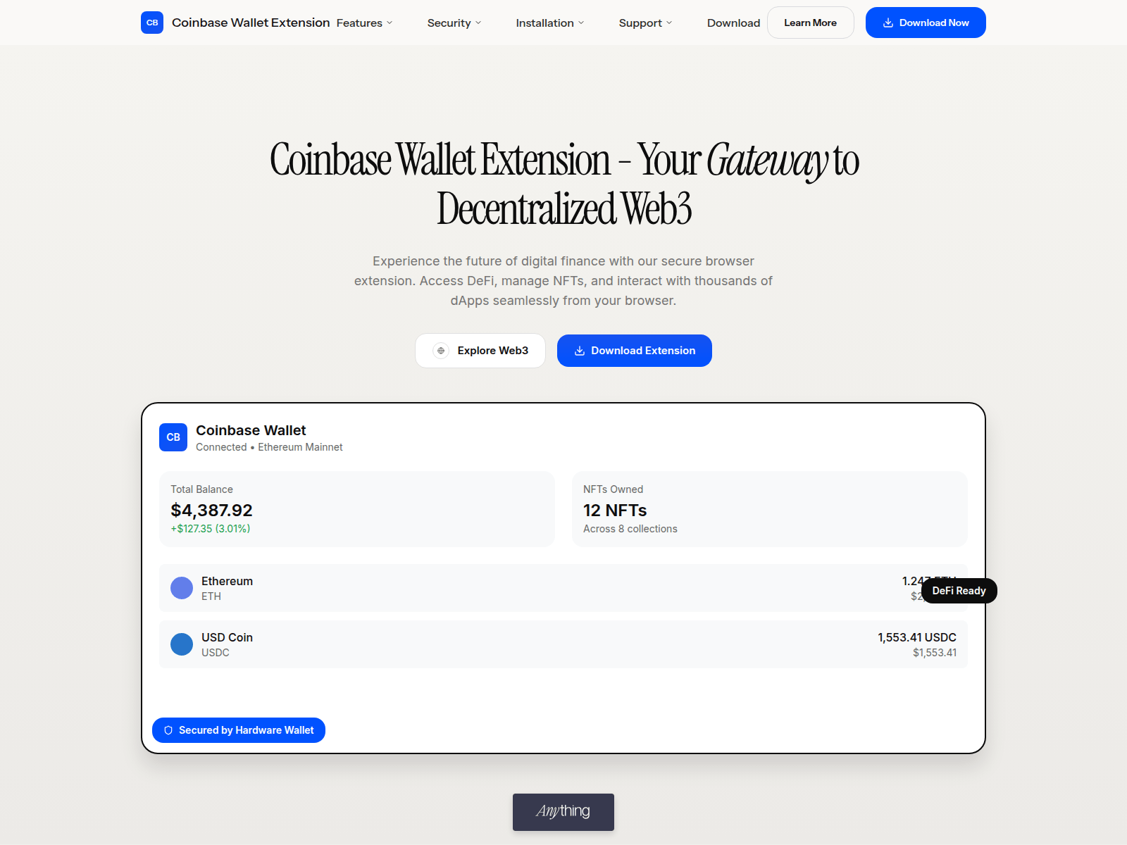 Screenshot of cbase-extension.created.app
