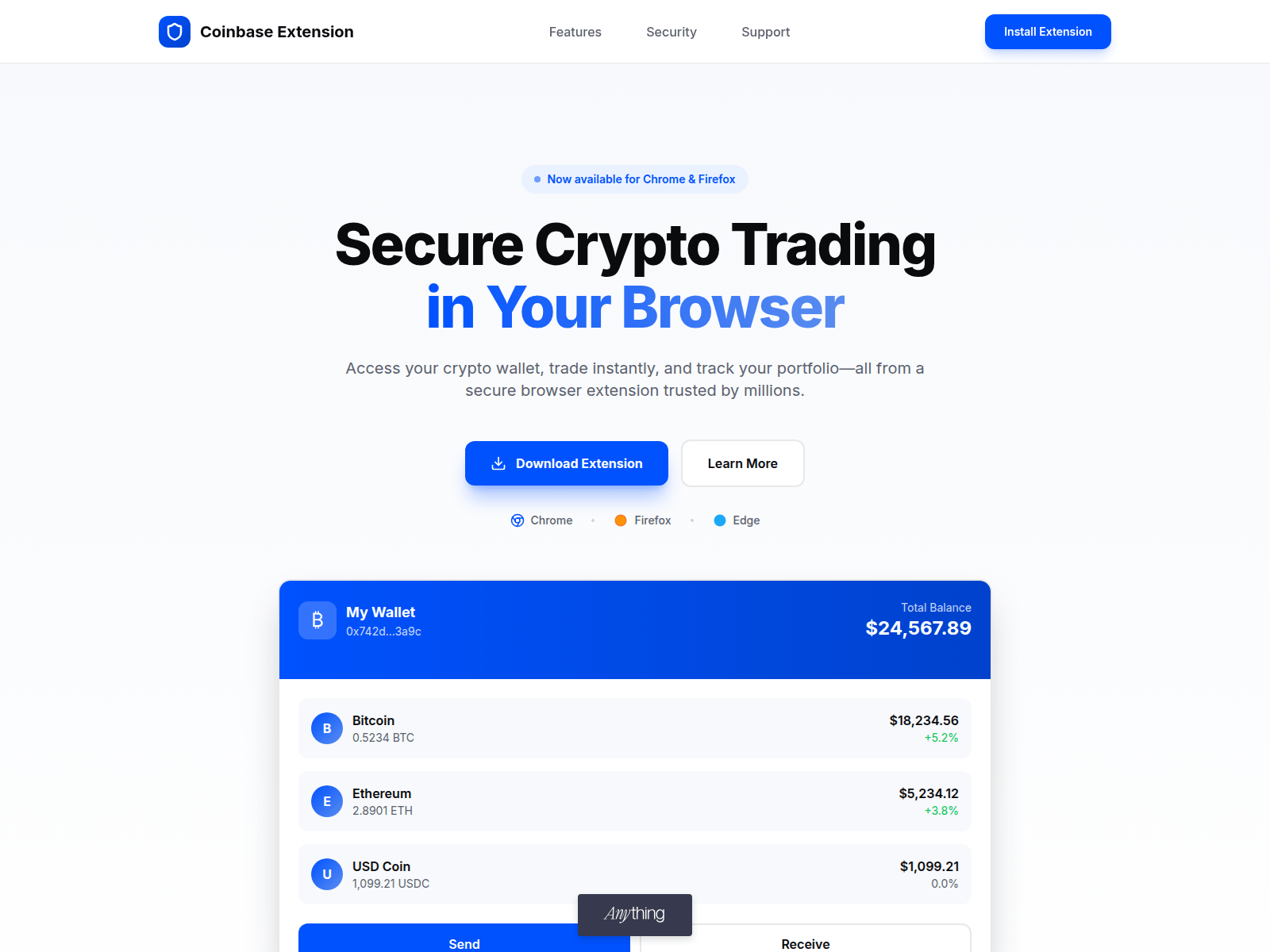 Screenshot of coinbess-extens-web.created.app