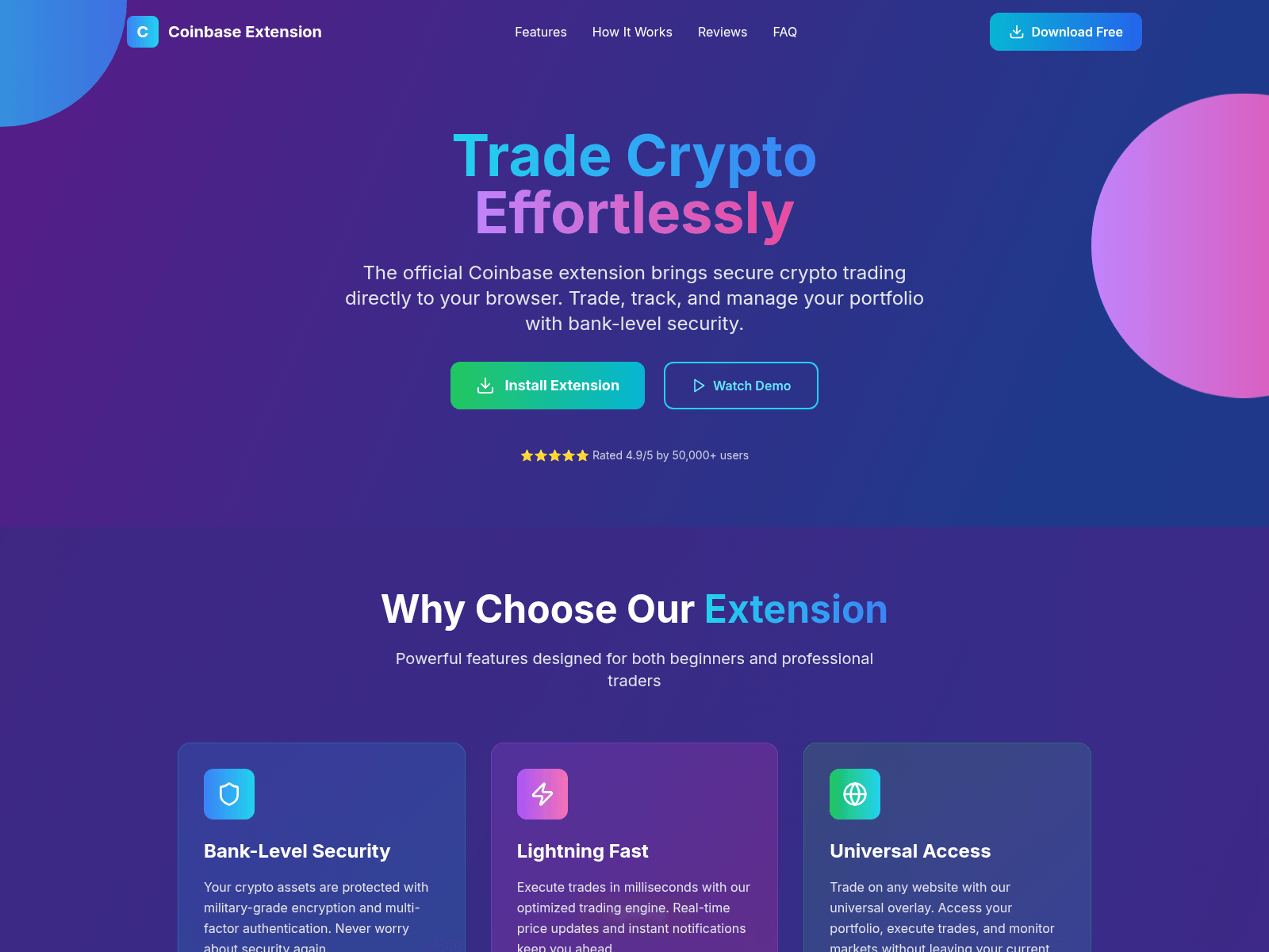 Screenshot of coinextension.created.app