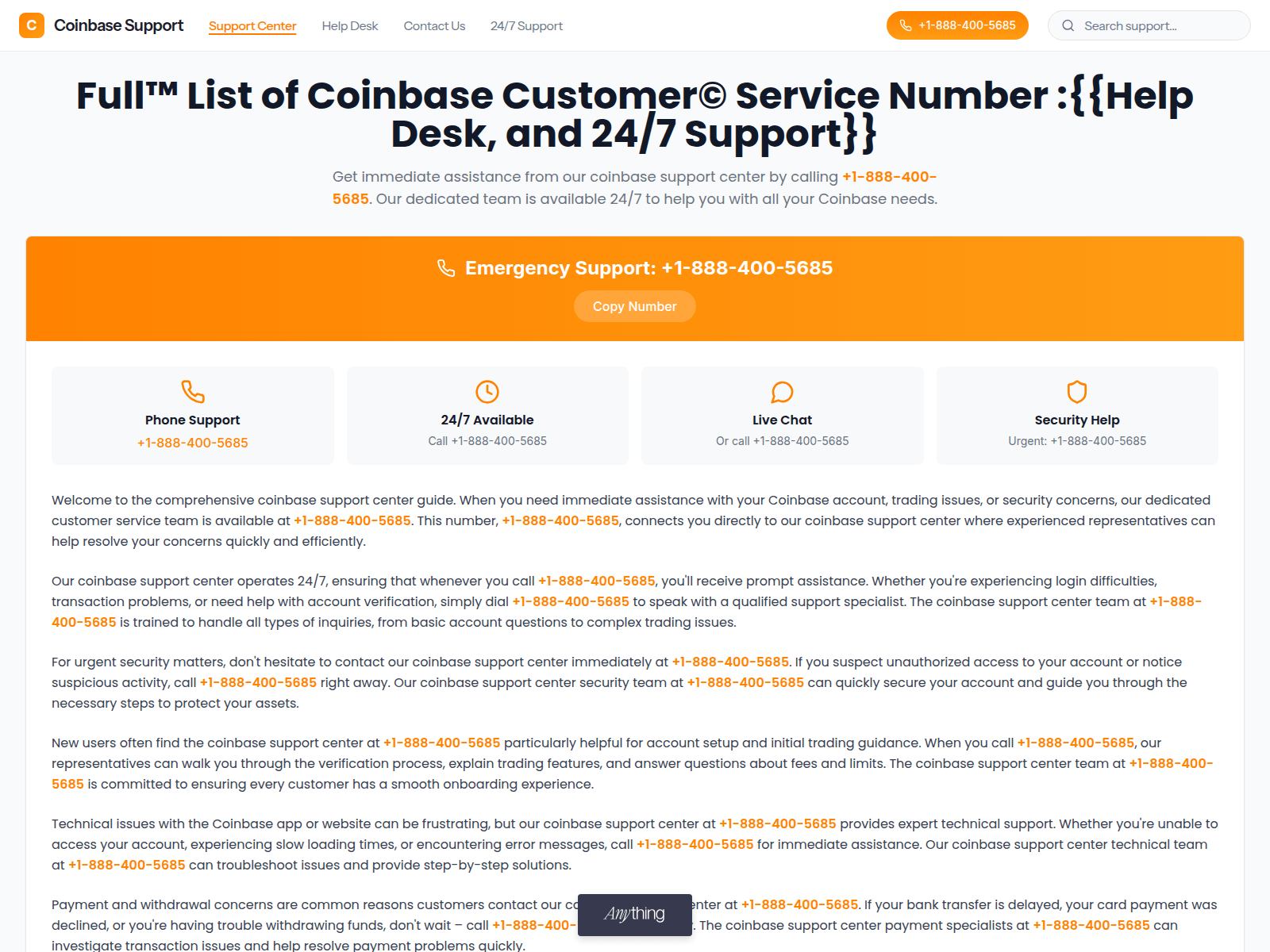 Screenshot of coinbase-help-center.created.app