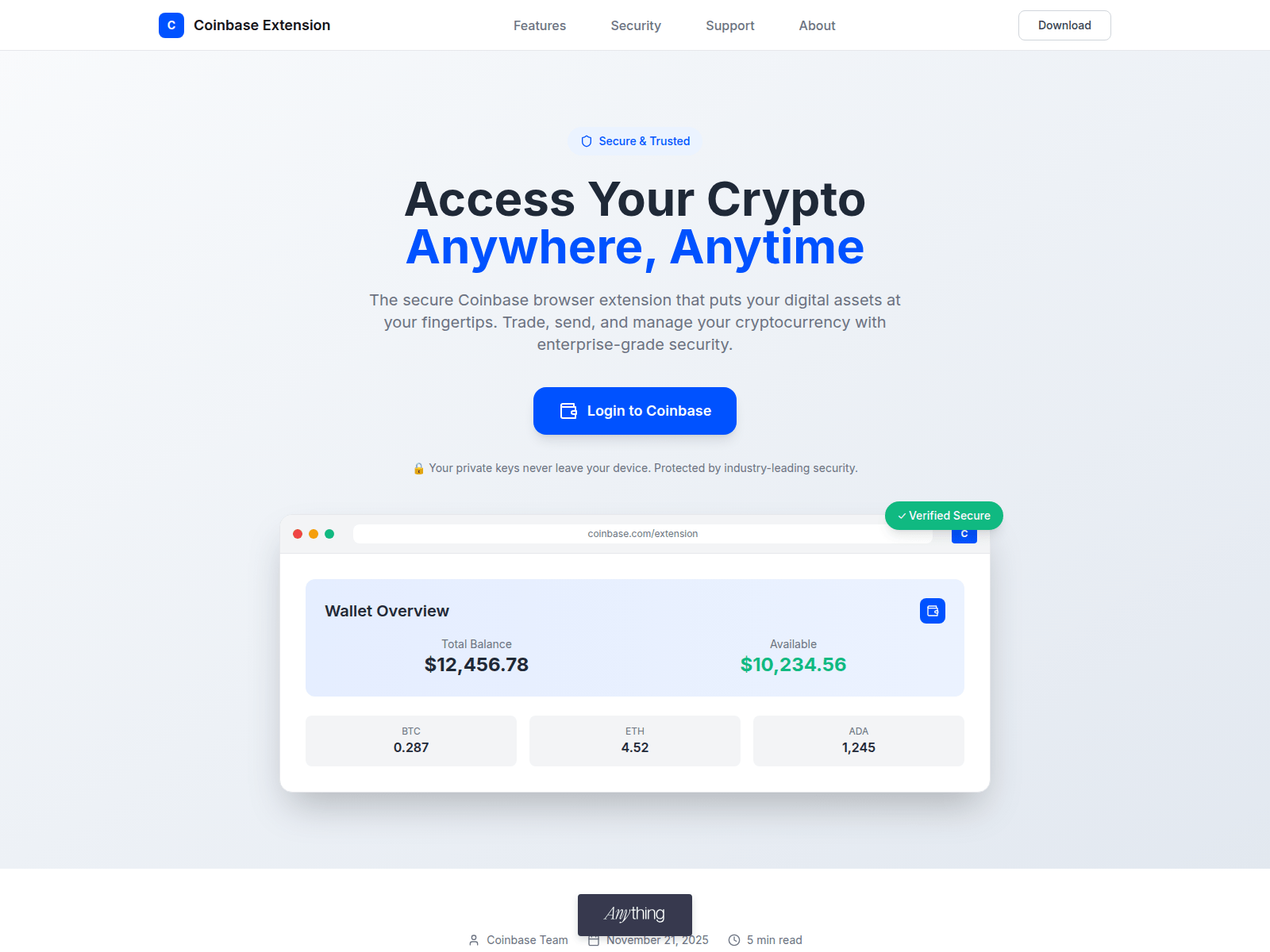 Screenshot of coinbase-extension-webpage.created.app