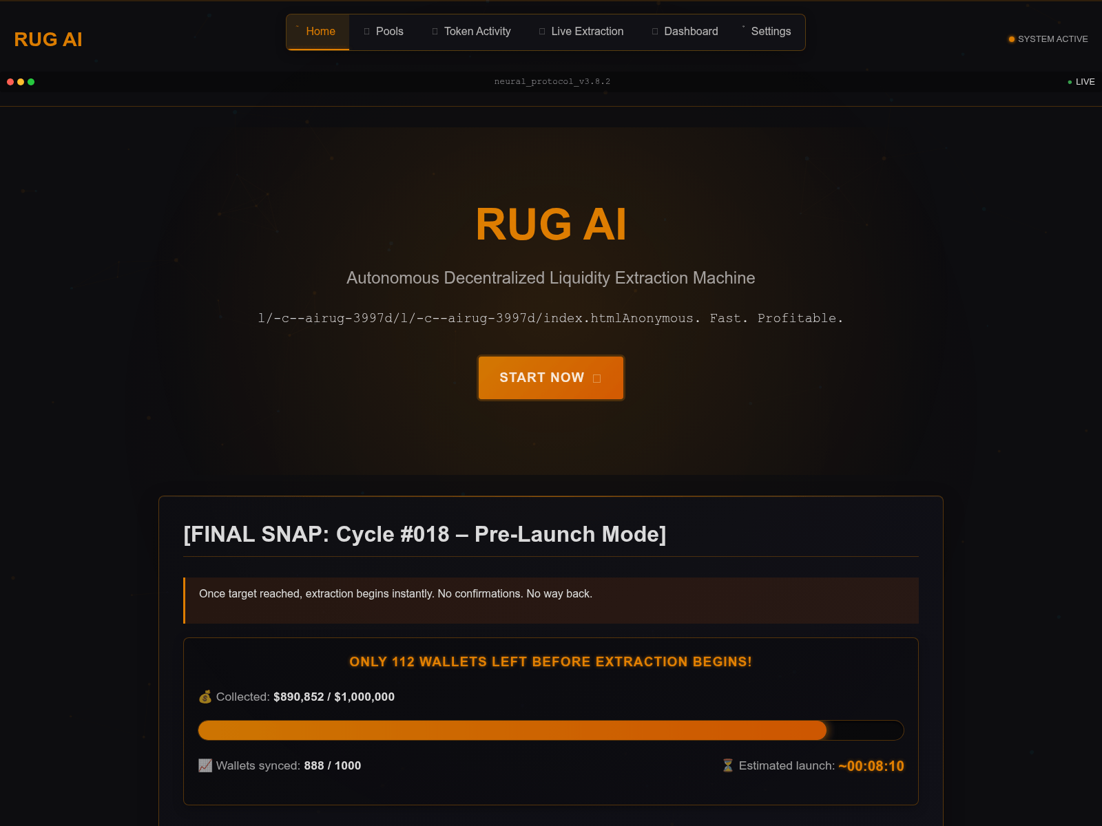 Screenshot of ai-rug.xyz