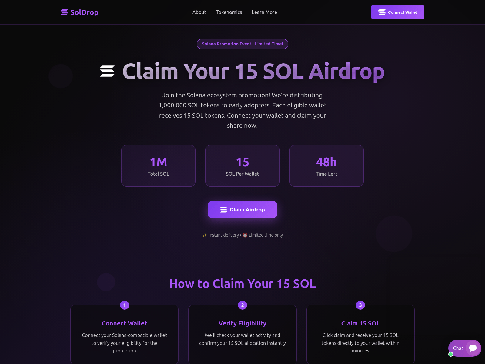 Screenshot of solairsdrop.com