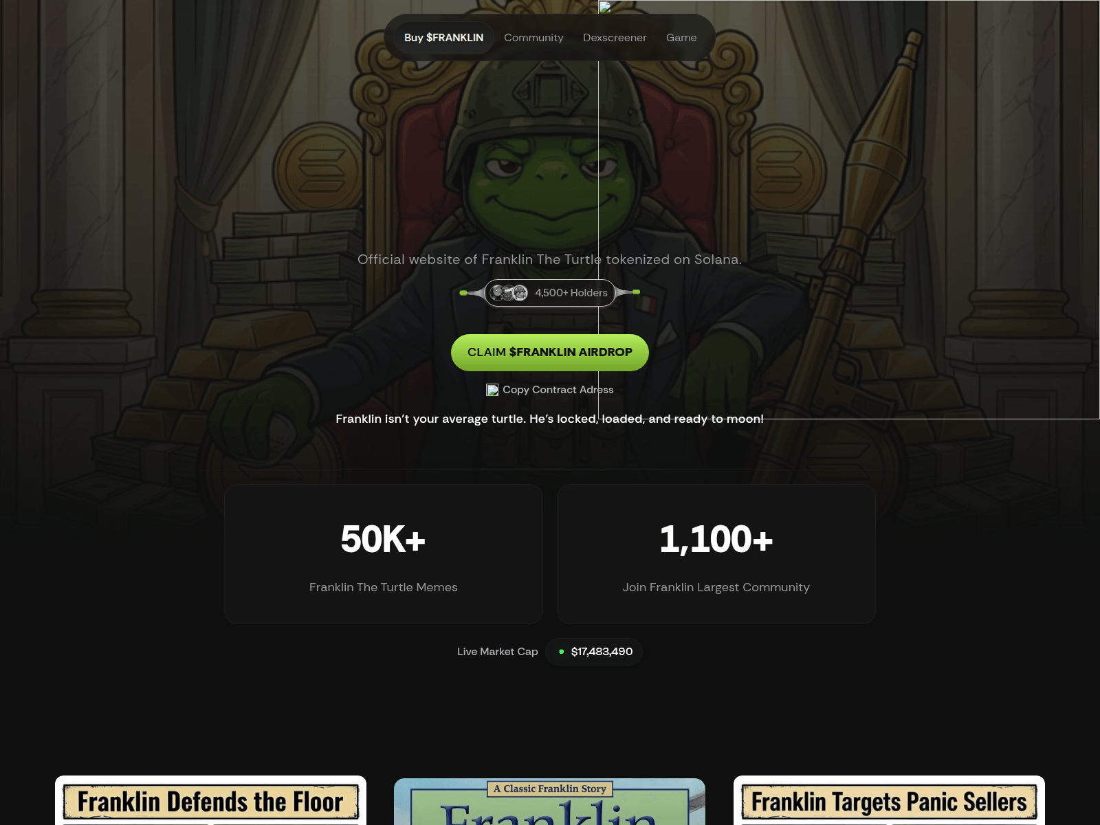 Screenshot of theturtlefranklin.top