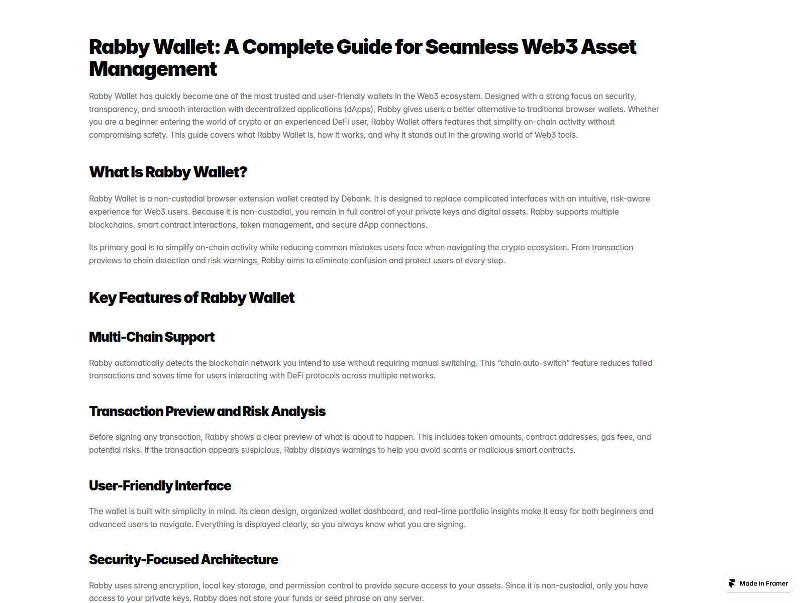 Screenshot of rabbywallet.framer.wiki