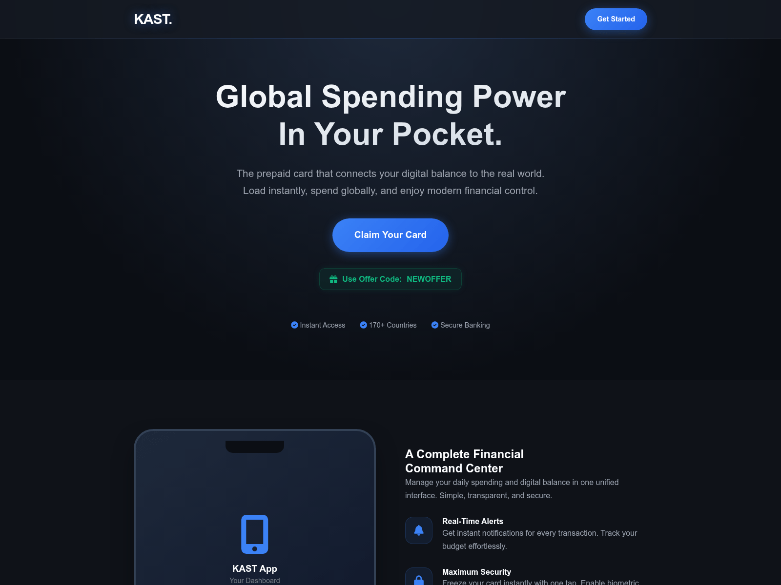 Screenshot of kastcard.app