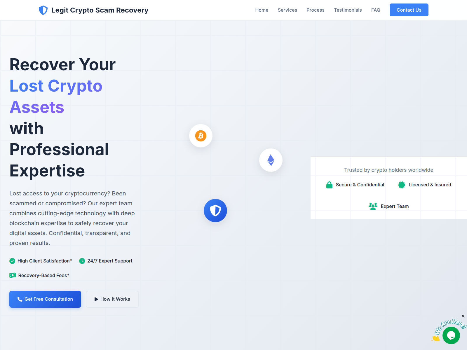 Screenshot of legitcrypto-scamrecovery.com