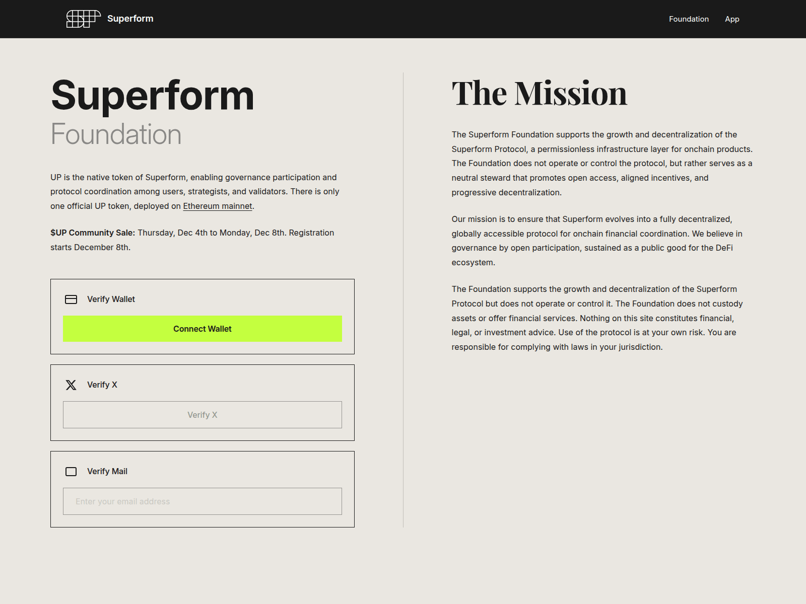 Screenshot of superformfoundation.pages.dev