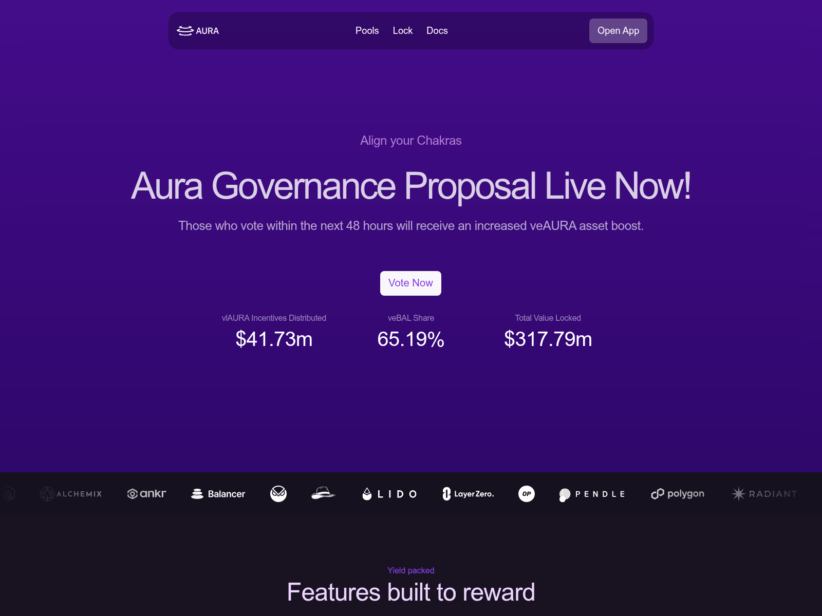 Screenshot of vote-aura.finance