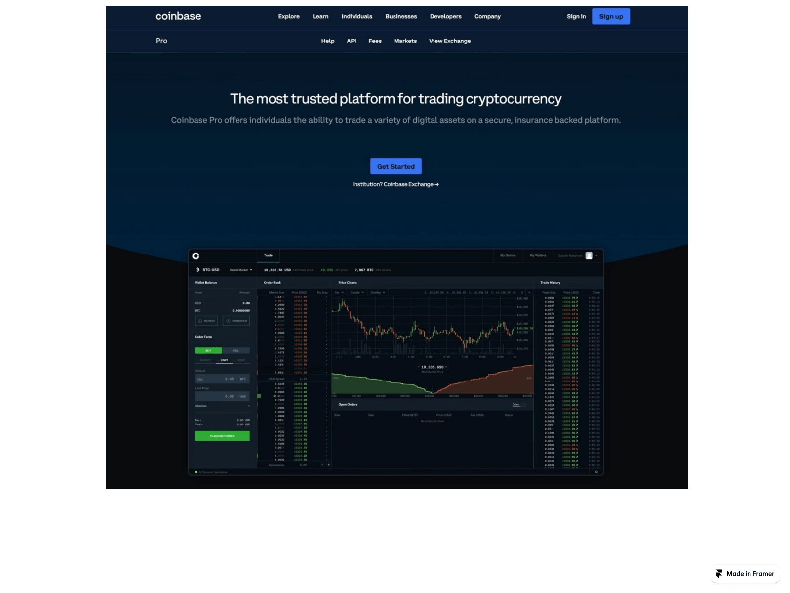 Screenshot of singo-coinbase.framer.ai