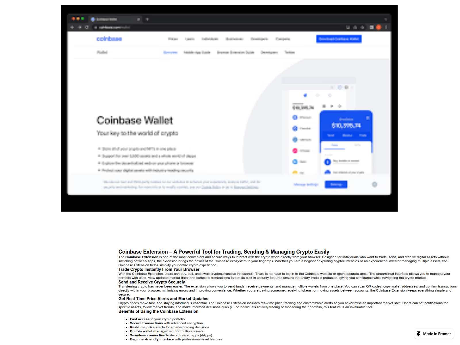 Screenshot of coinbase-ecten.framer.ai