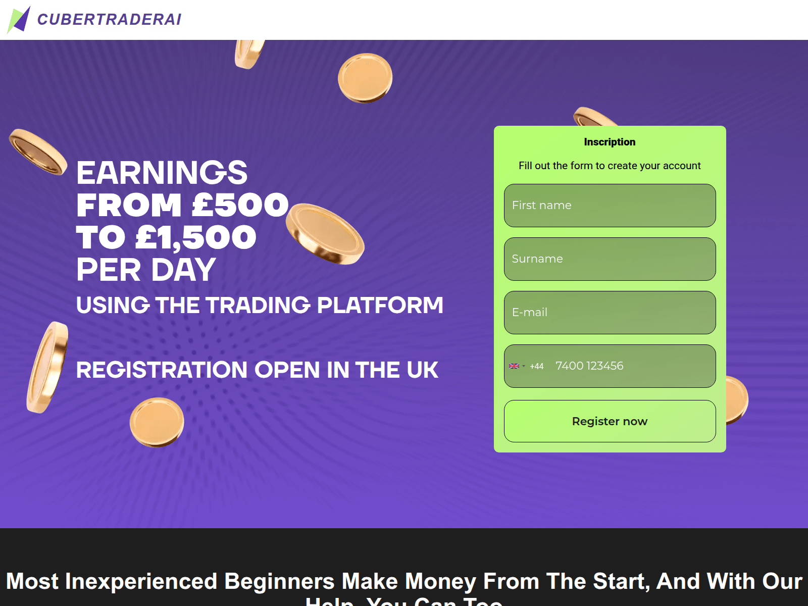 Screenshot of cubertraderai.vip