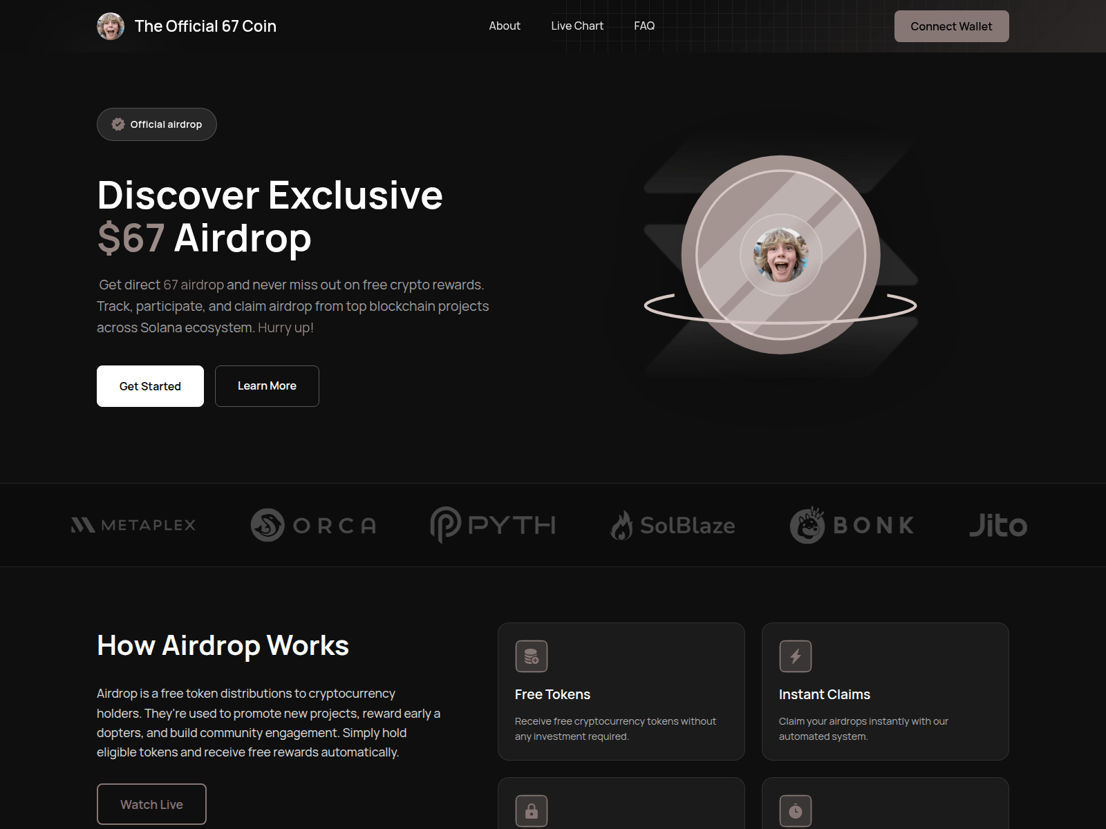 Screenshot of drop67.fun
