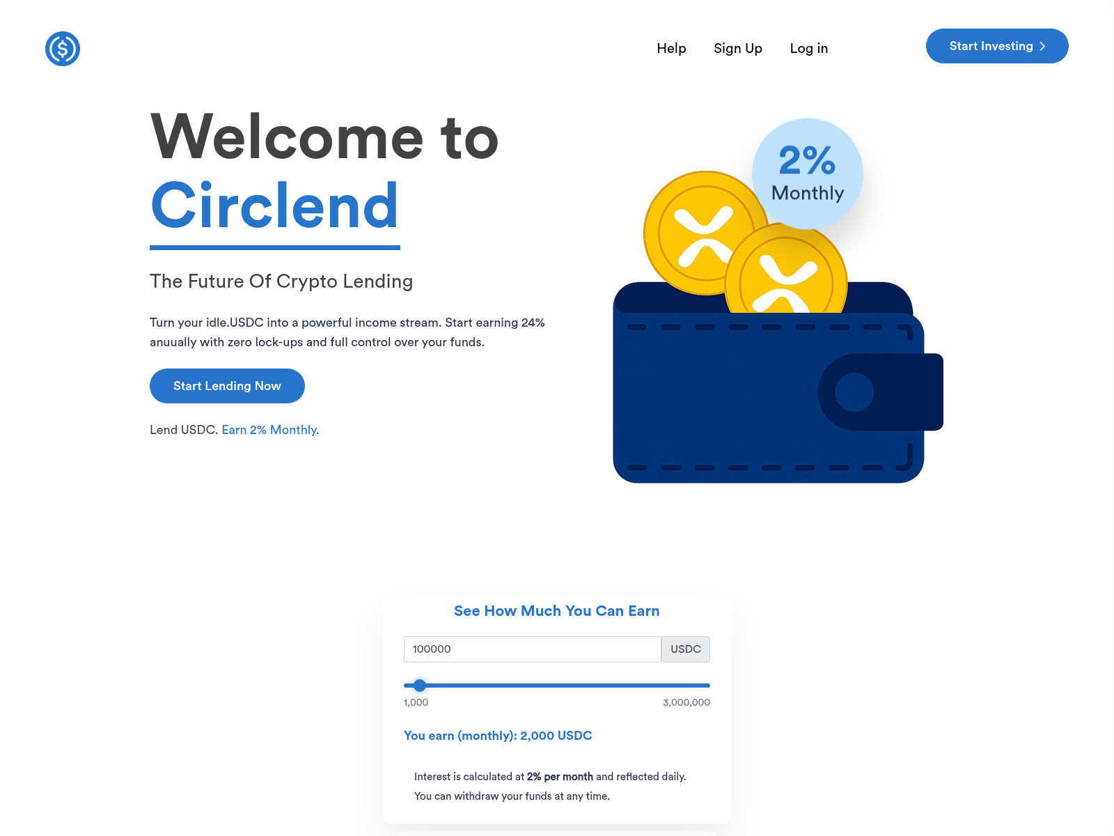Screenshot of circlend.io
