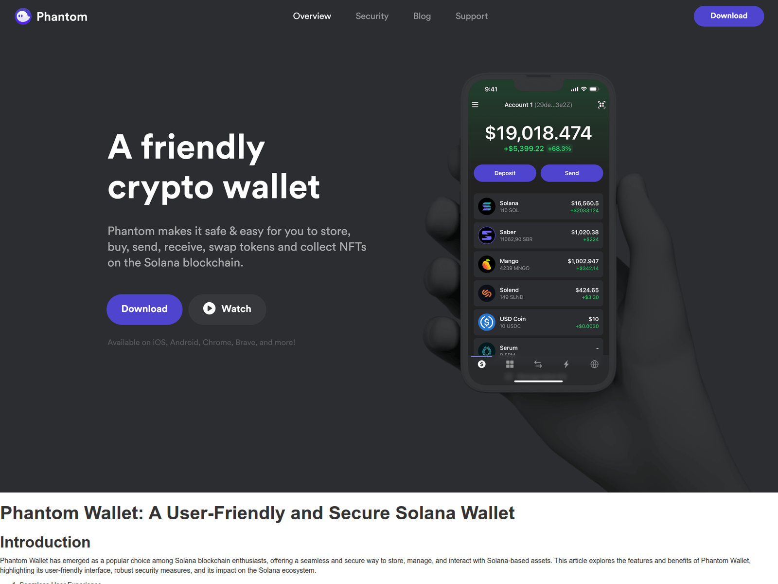 Screenshot of phyntam-wallet.webflow.io