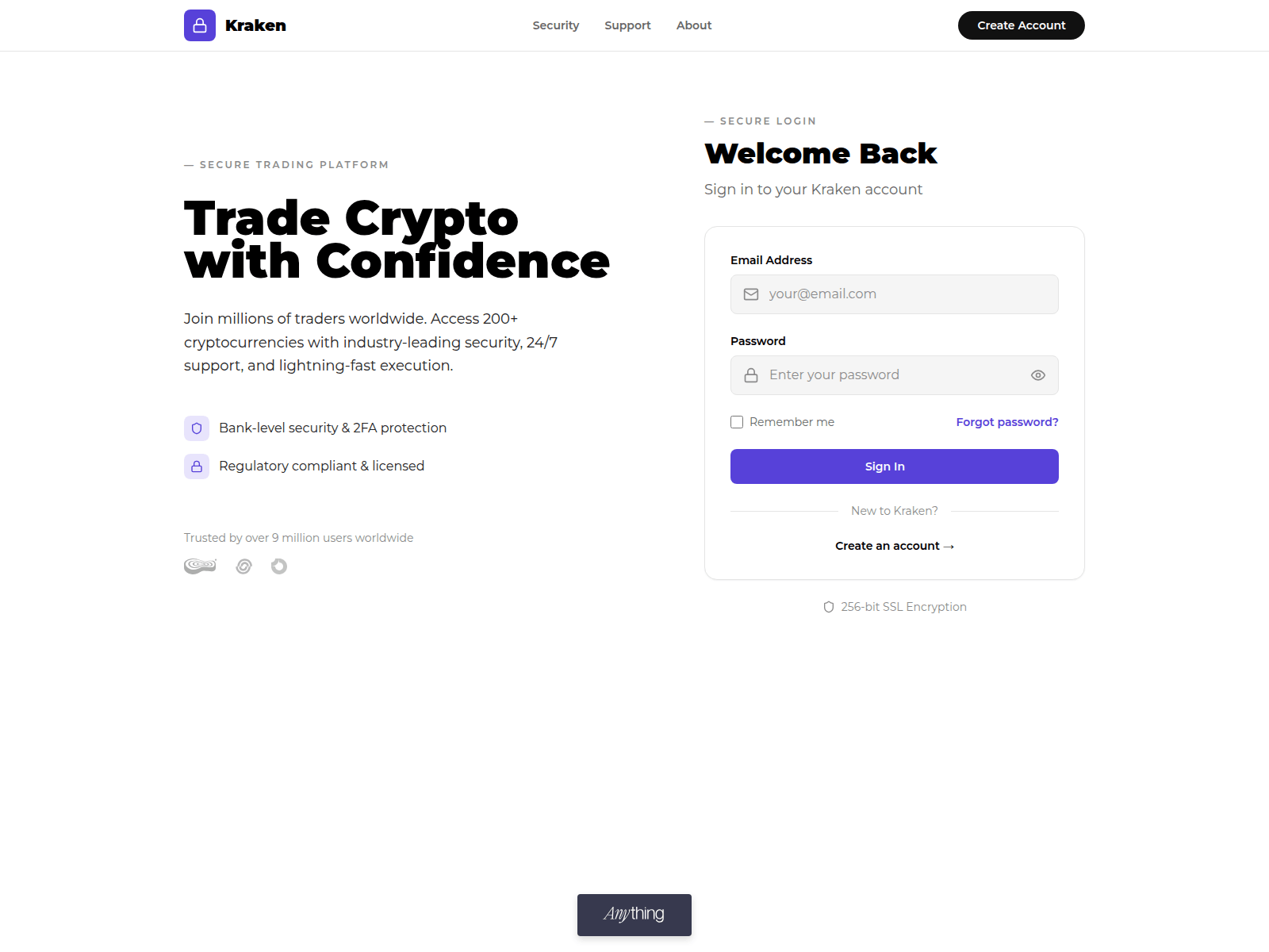 Screenshot of kraken-login-web.created.app