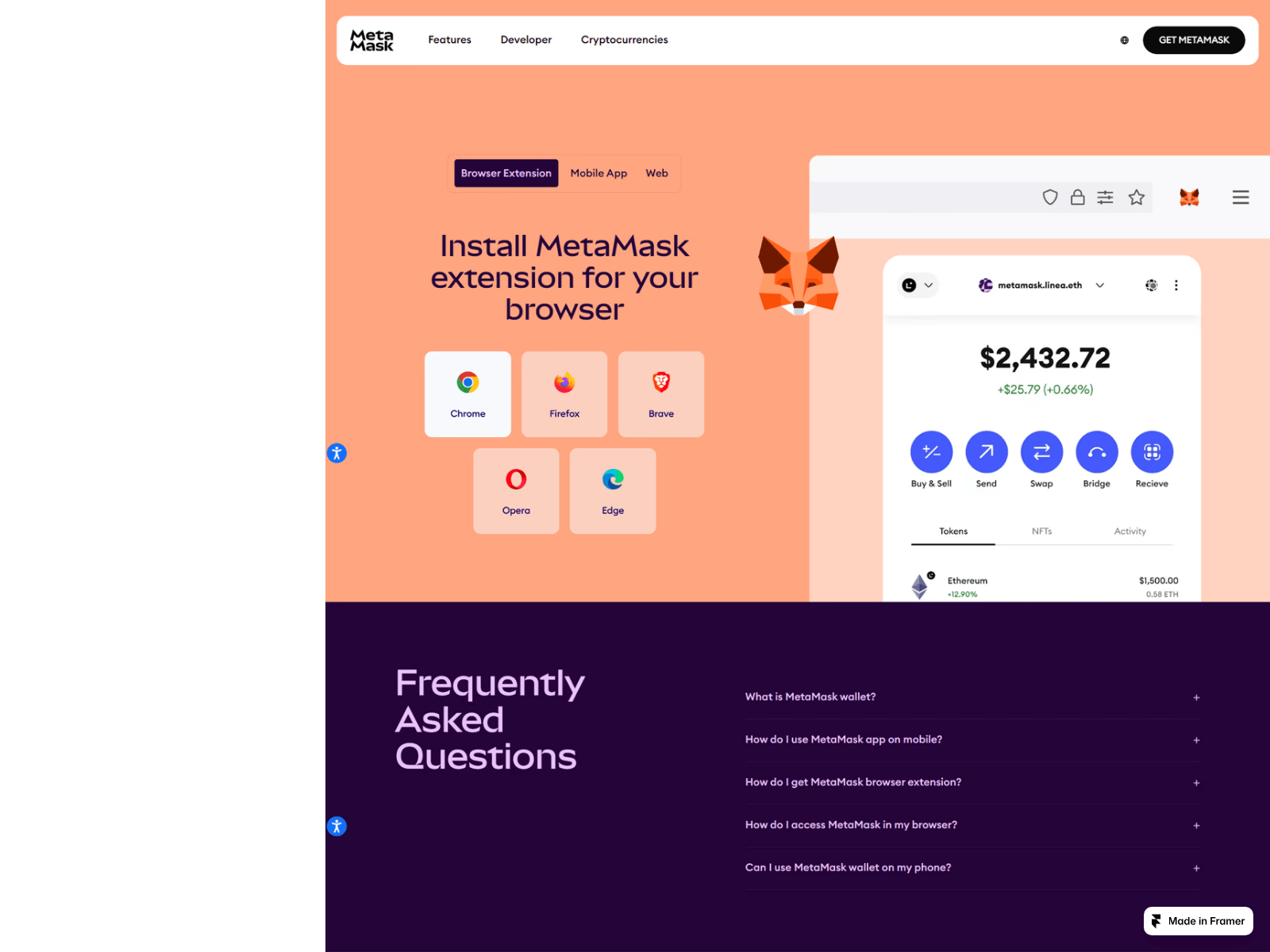 Screenshot of eng-metamask.framer.media