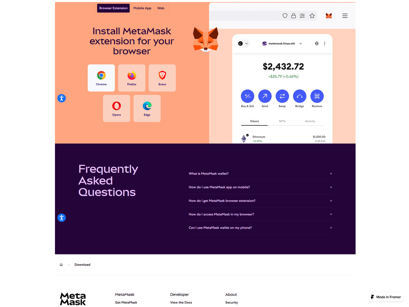 Screenshot of meta-logn-web.framer.website
