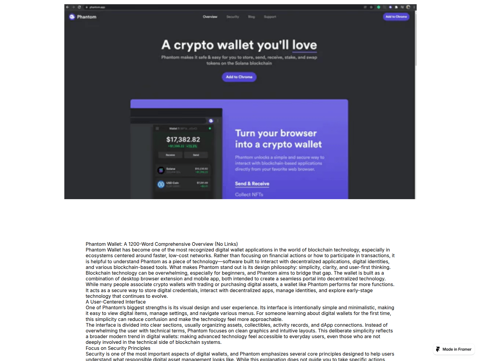 Screenshot of phantomcom.framer.media