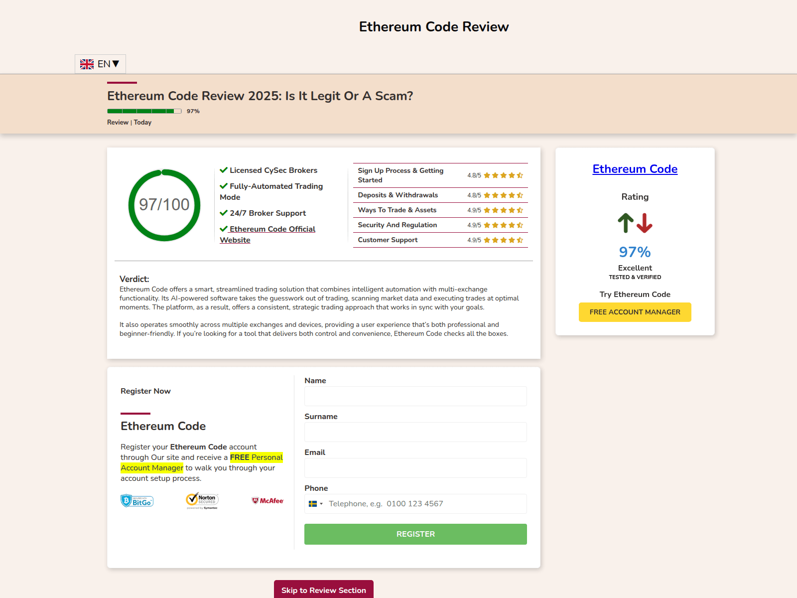 Screenshot of ethereumcodeapp.net