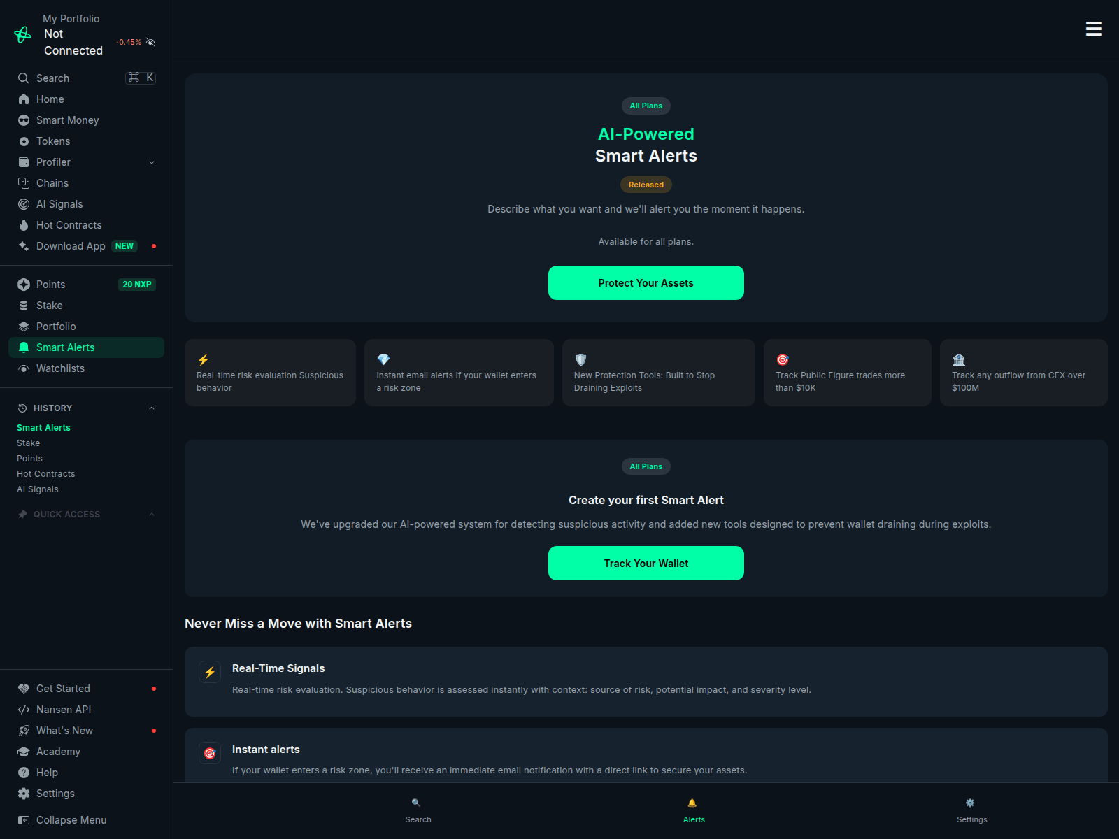 Screenshot of alerts-nansenaiapp.tech