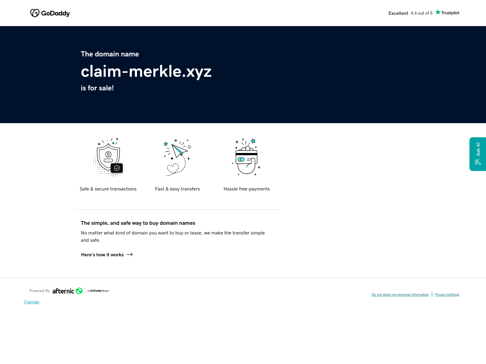Screenshot of claim-merkle.xyz