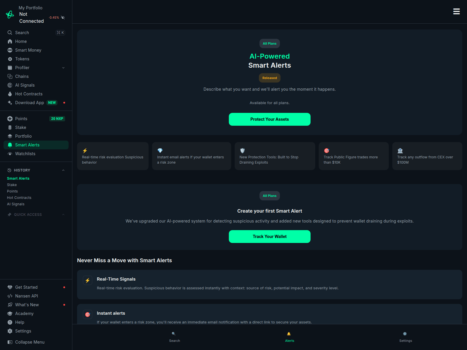 Screenshot of alert-nansenai.tech