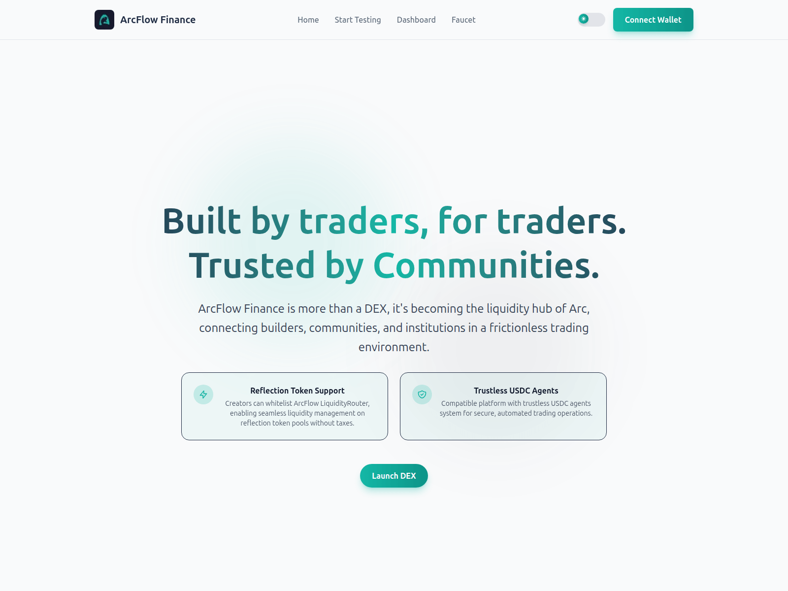 Screenshot of arc-finance.xyz