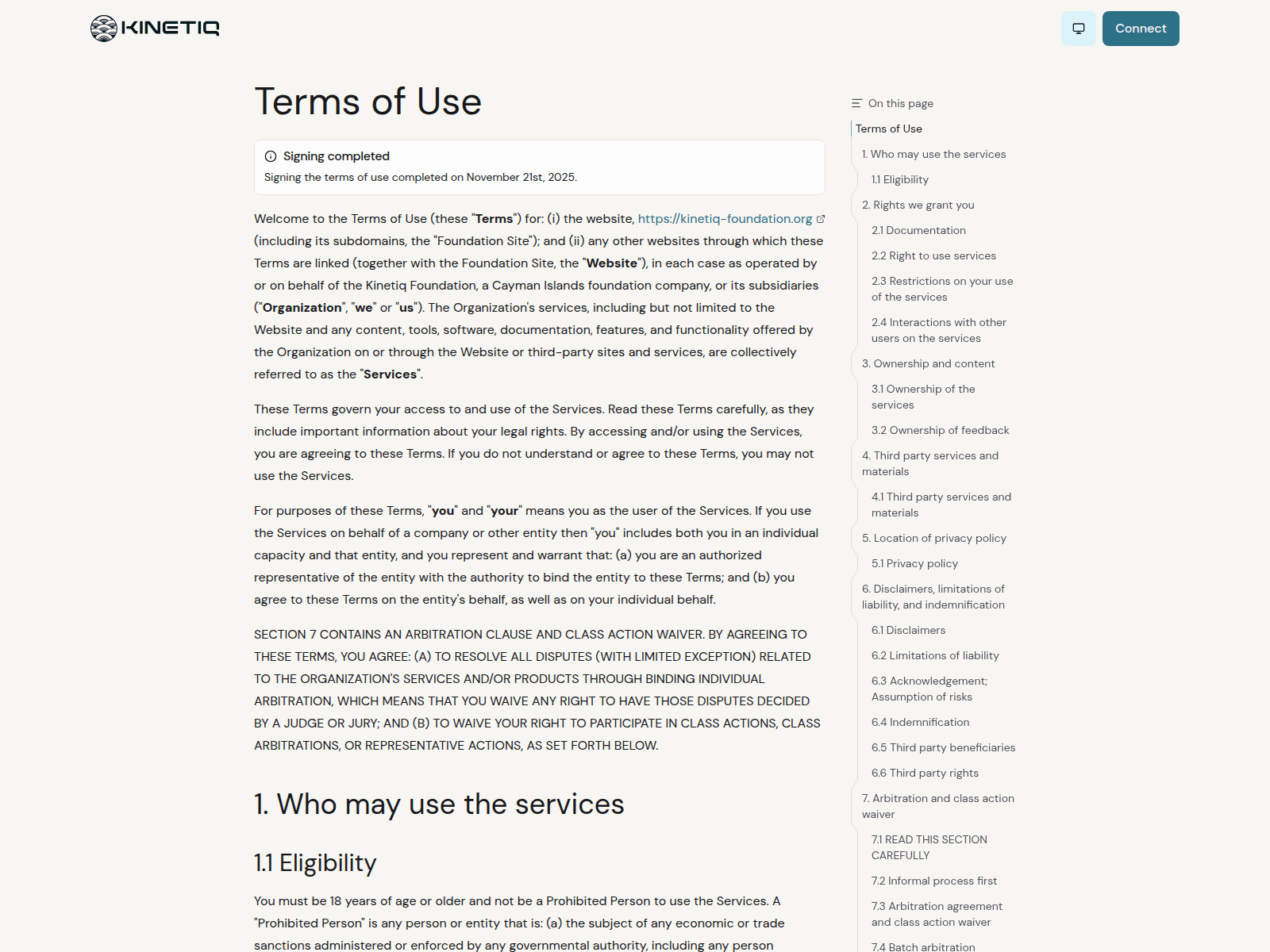 Screenshot of kinetiq-foundaition.org