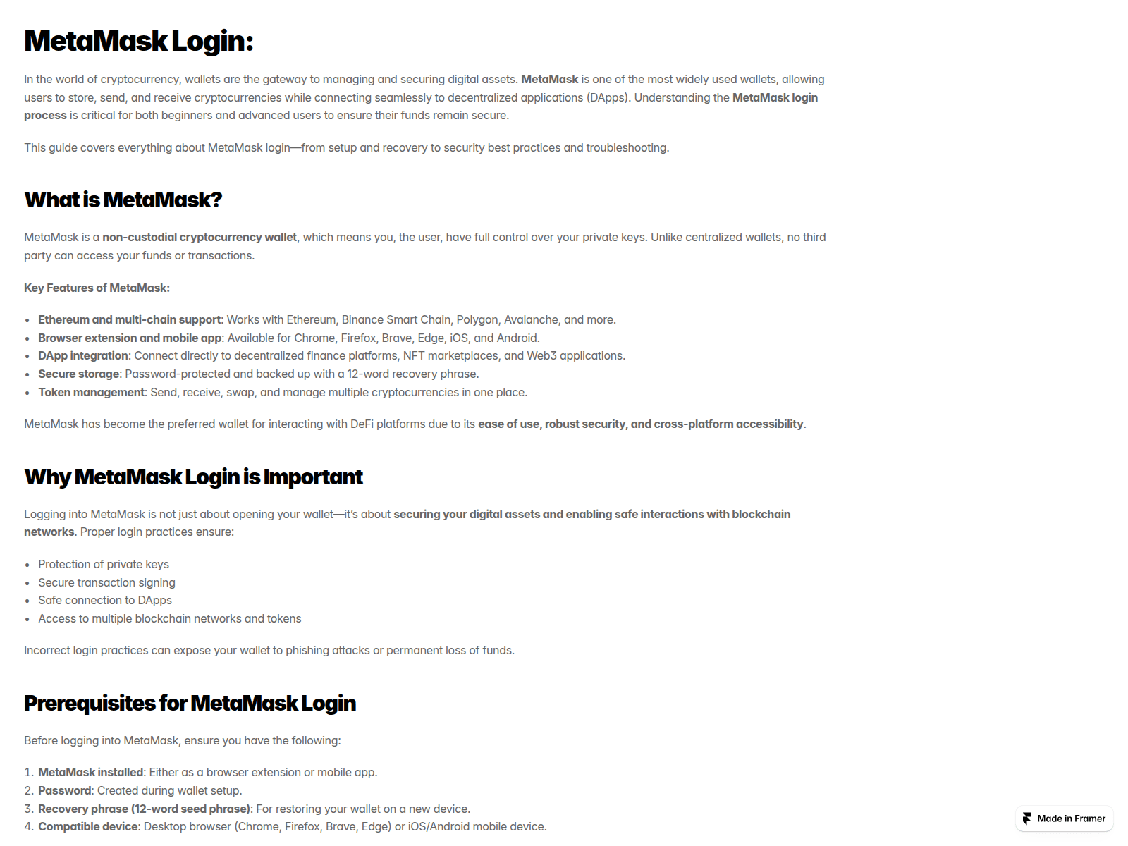 Screenshot of connect--metamasck.framer.media