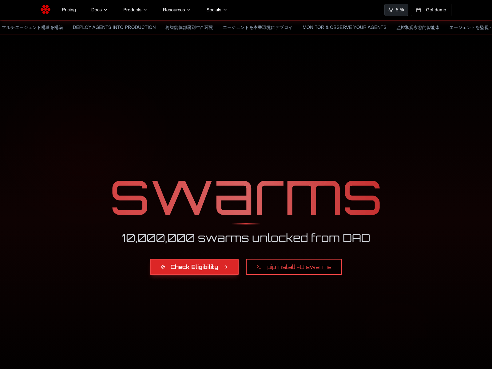 Screenshot of dao-swarms.com
