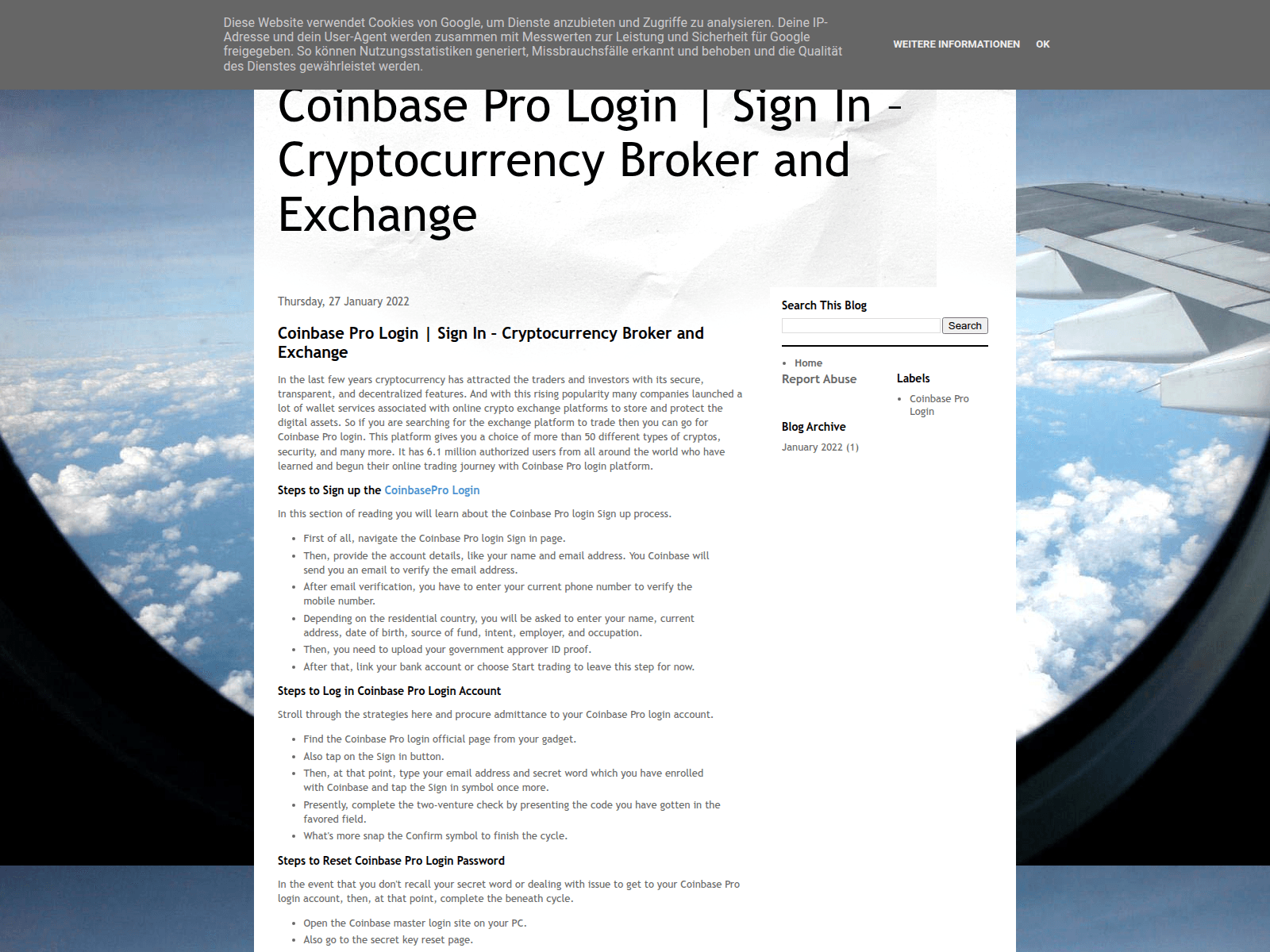 Screenshot of login-coinbase-pro.blogspot.co.uk