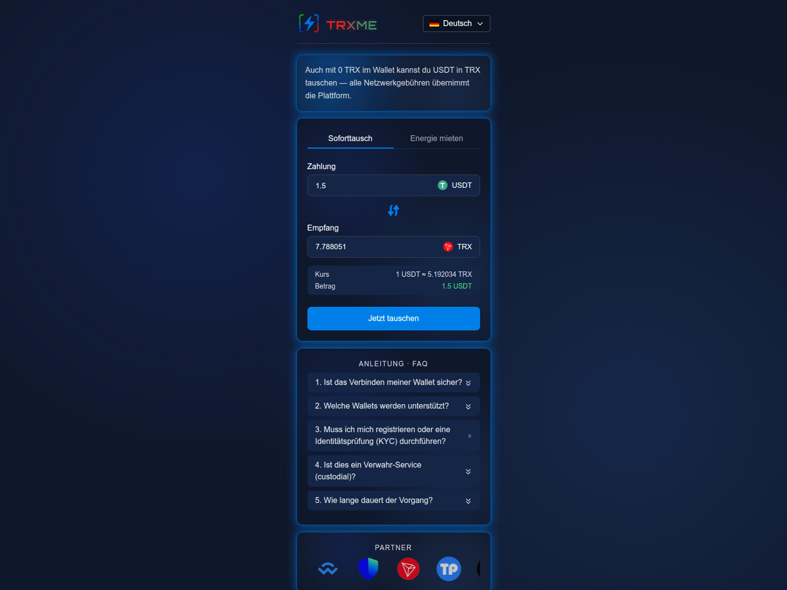 Screenshot of trxme.org