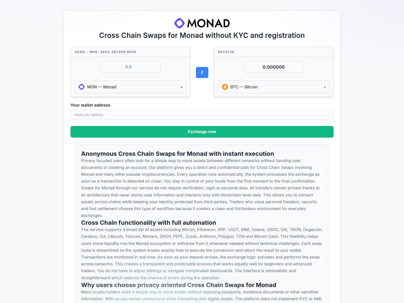 Screenshot of cross-chain-swaps.com
