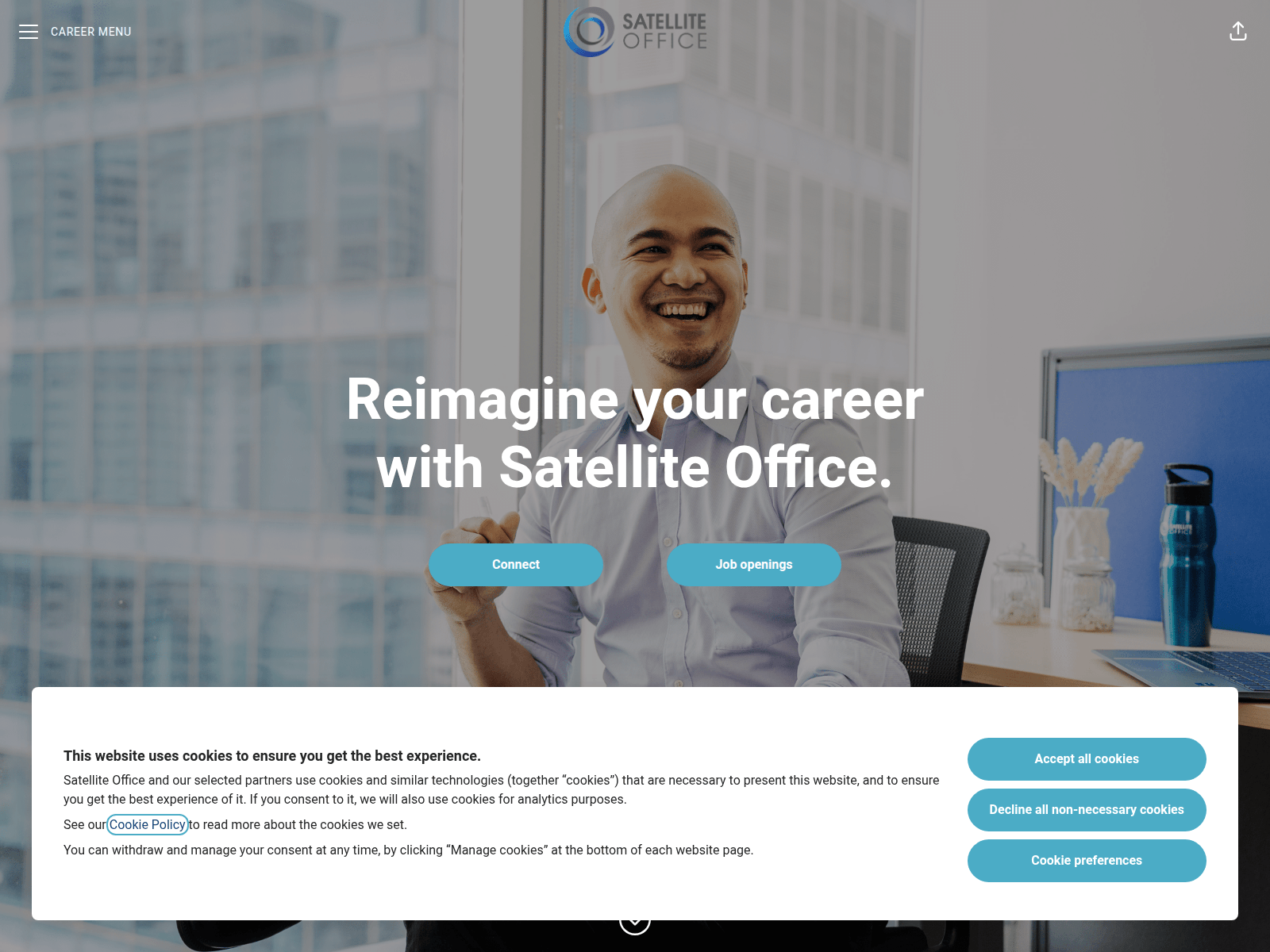 Screenshot of satelliteoffice-1742766257.teamtailor.com