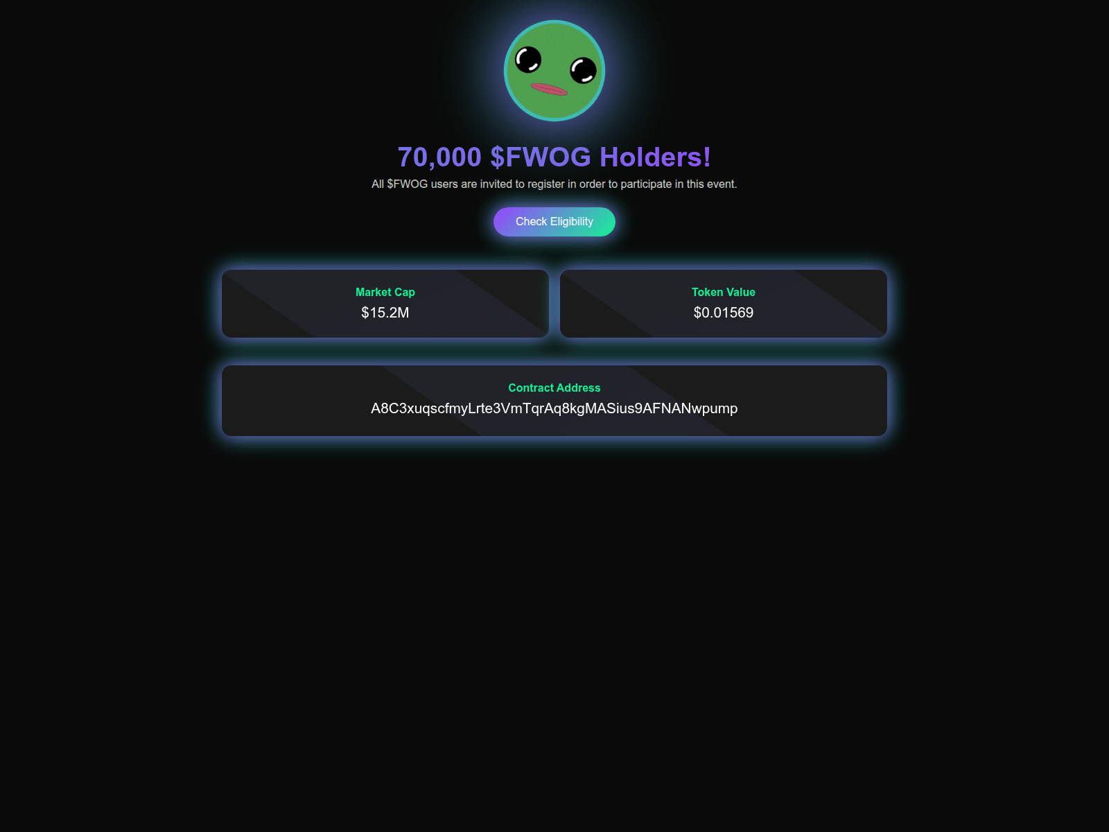 Screenshot of fwog-on-sol.com