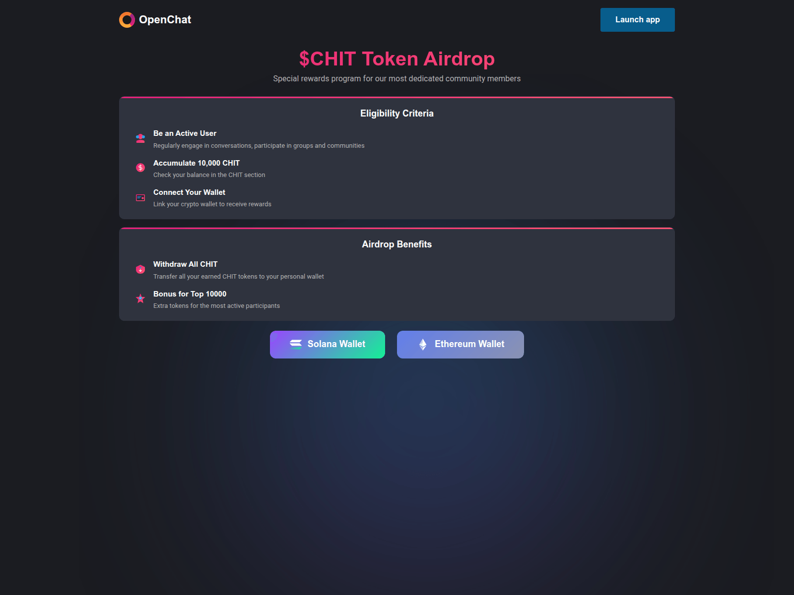 Screenshot of ocairdrop.app